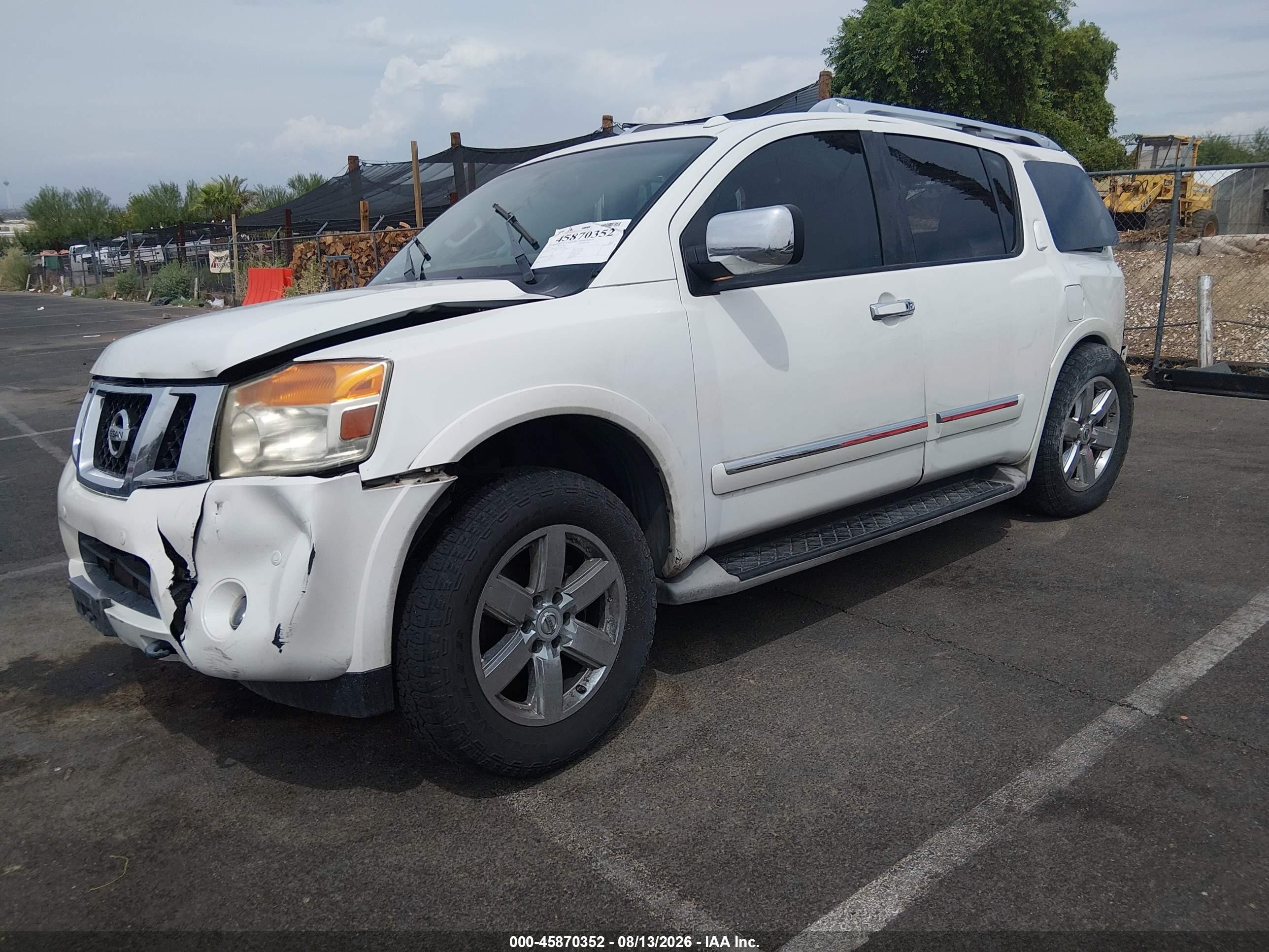 2013 Nissan Armada Platinum Белый vin: 5N1BA0NFXDN615663