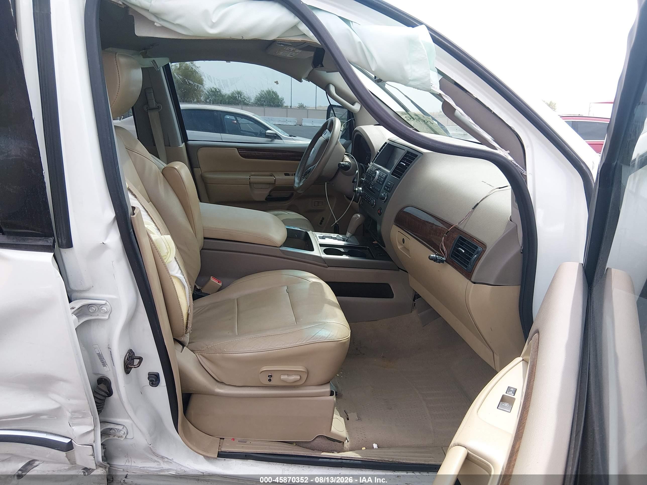 2013 Nissan Armada Platinum Белый vin: 5N1BA0NFXDN615663