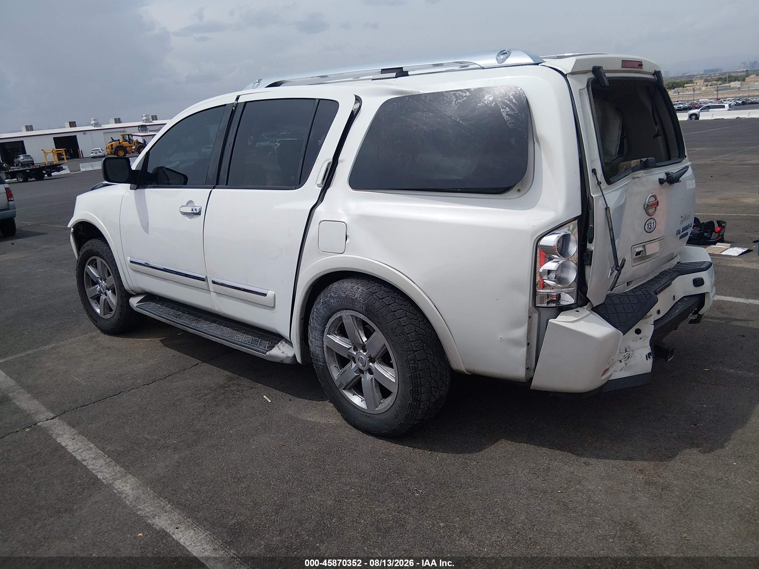 2013 Nissan Armada Platinum Белый vin: 5N1BA0NFXDN615663