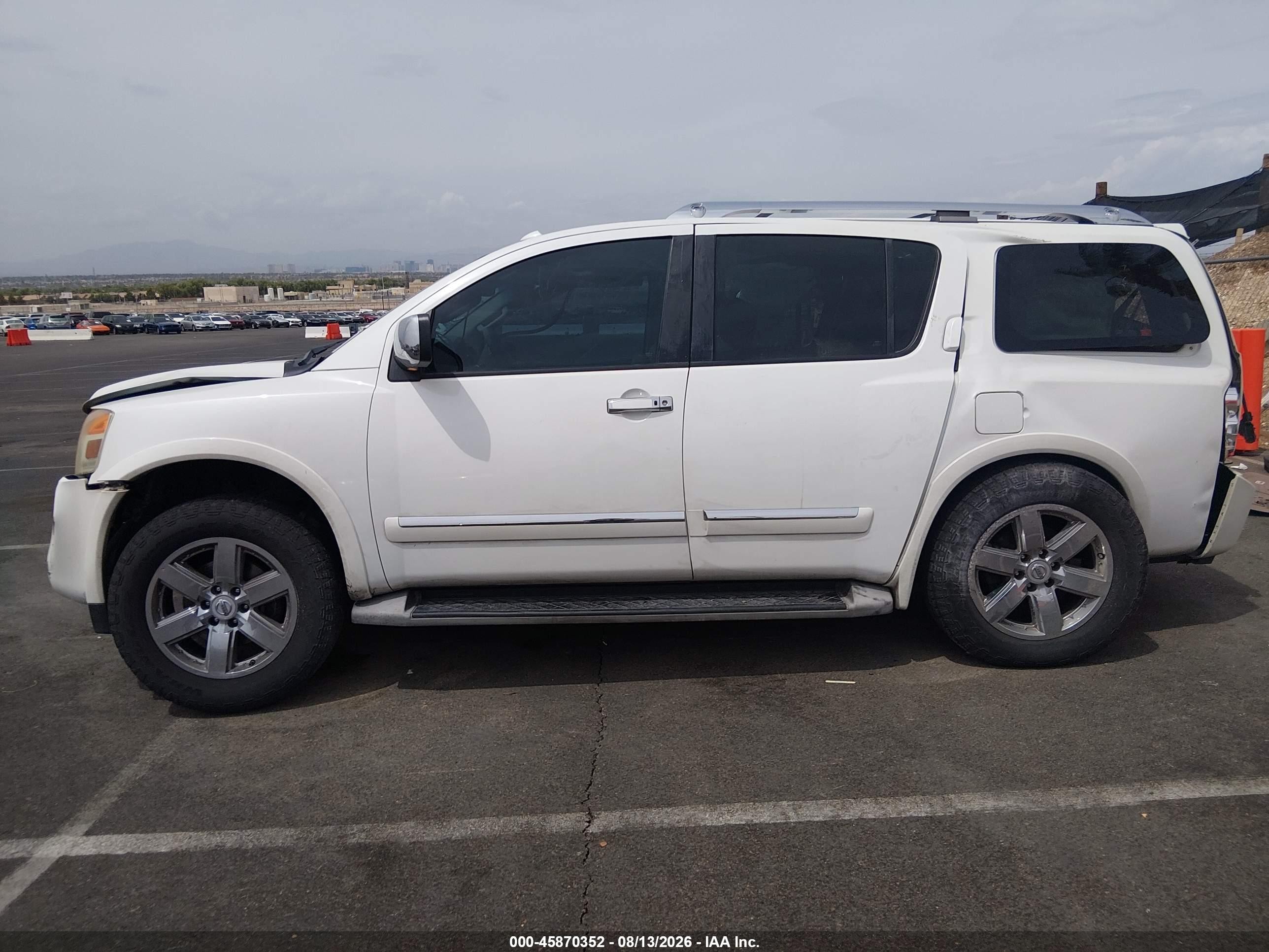 2013 Nissan Armada Platinum Белый vin: 5N1BA0NFXDN615663