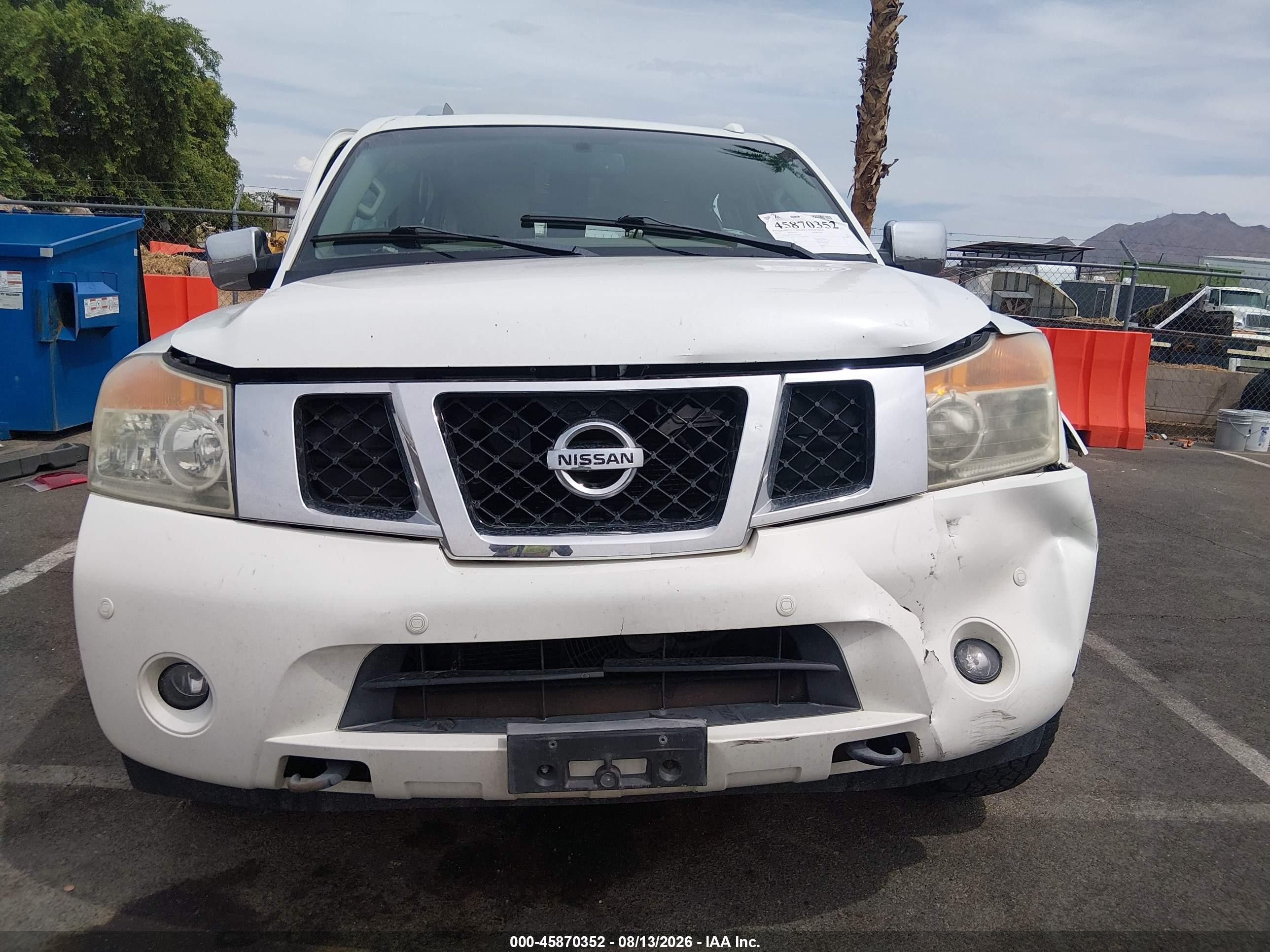 2013 Nissan Armada Platinum Белый vin: 5N1BA0NFXDN615663