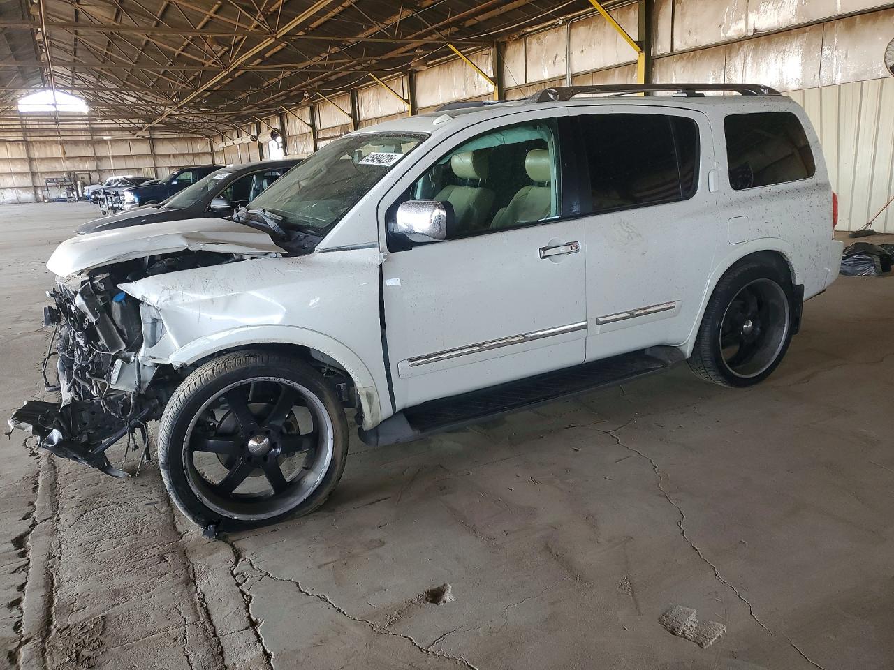 2015 Nissan Armada Platinum White vin: 5N1BA0NFXFN609011
