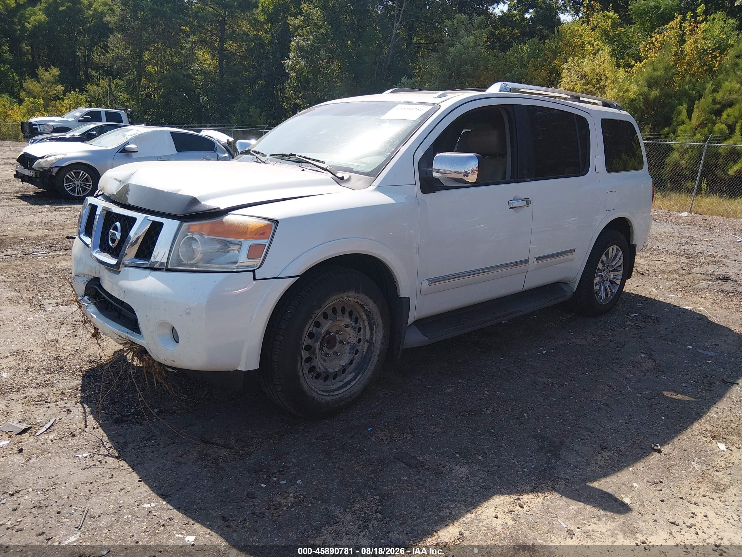2015 Nissan Armada Platinum White vin: 5N1BA0NFXFN611759