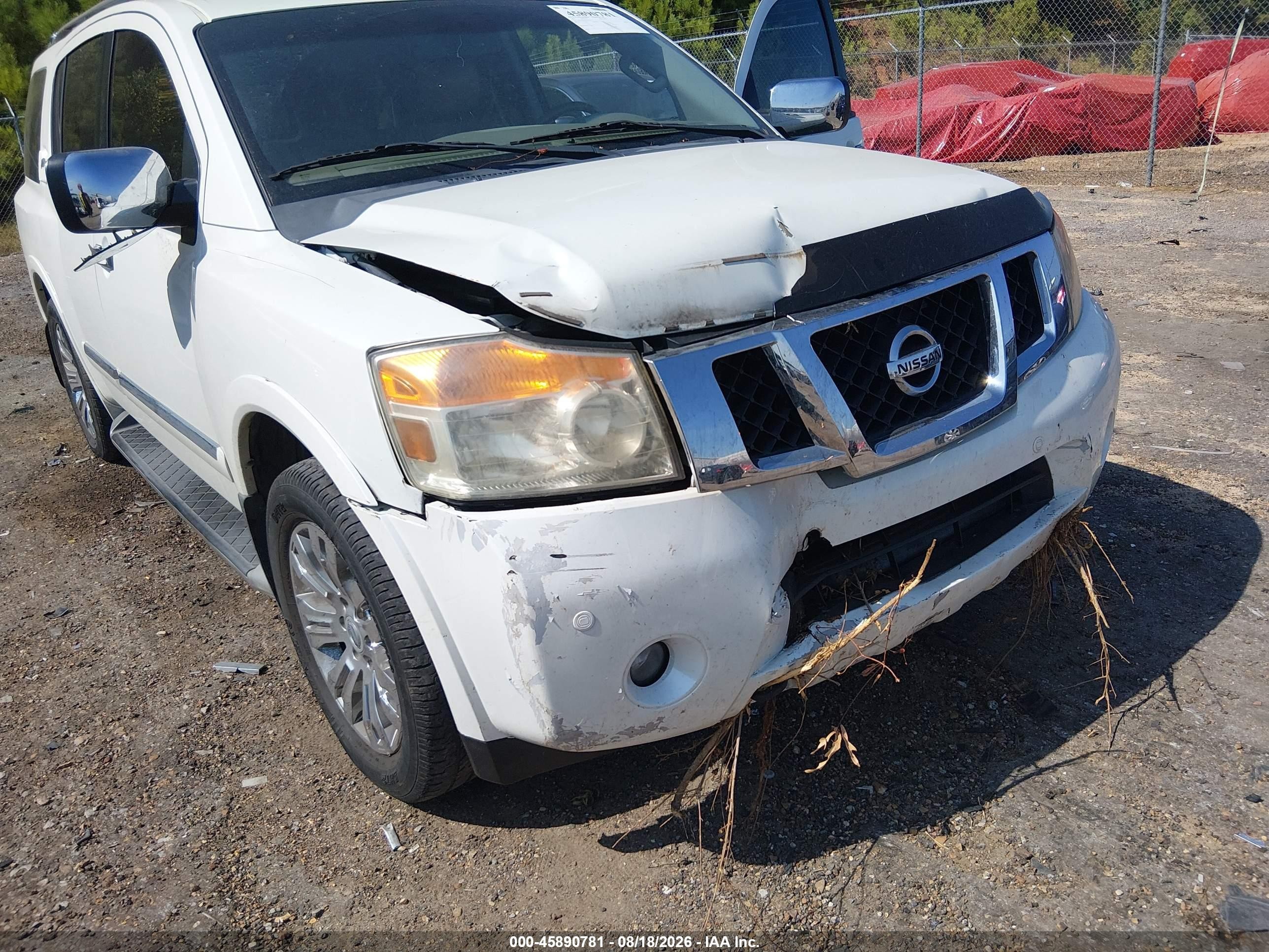 2015 Nissan Armada Platinum White vin: 5N1BA0NFXFN611759