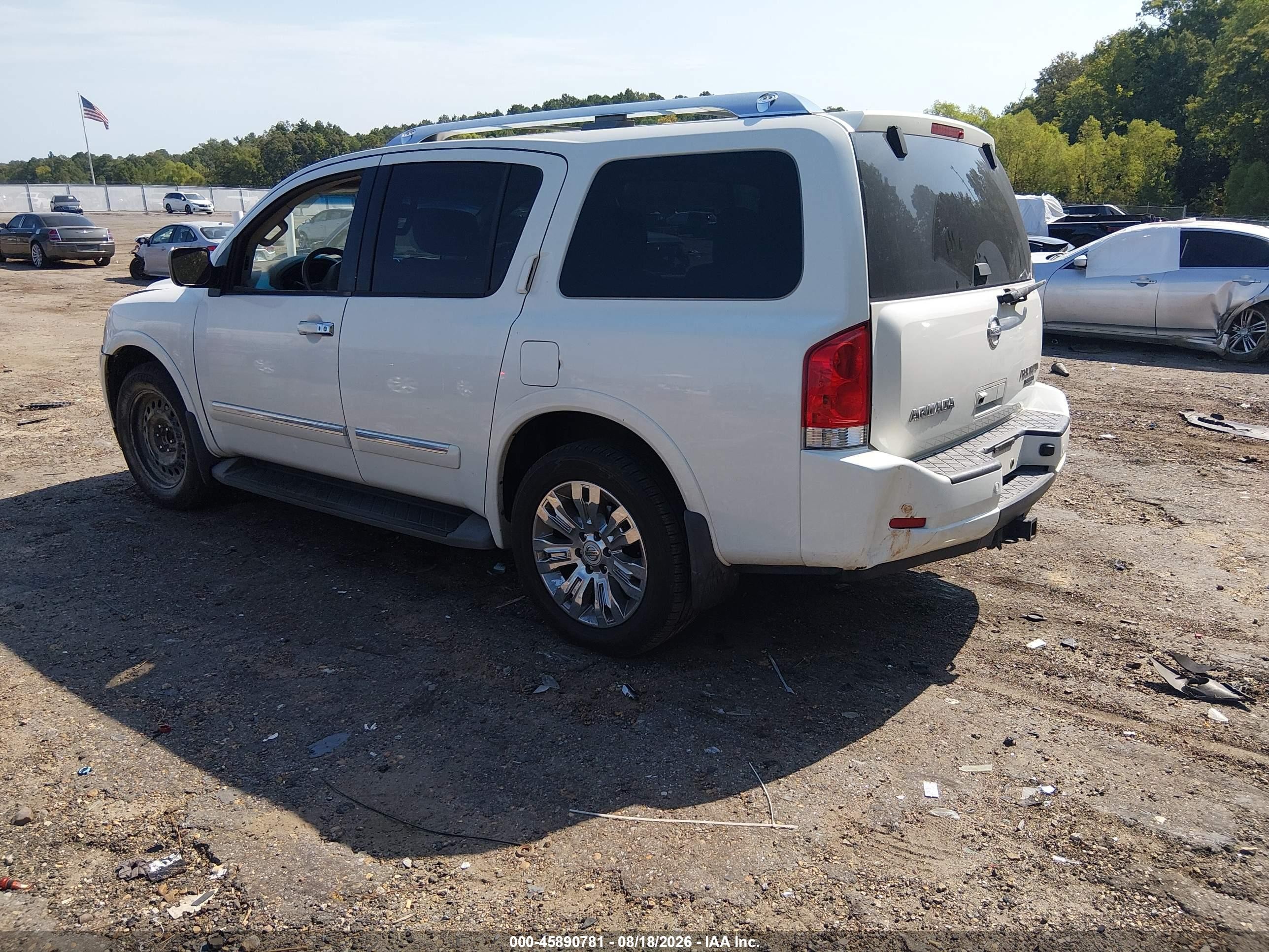 2015 Nissan Armada Platinum White vin: 5N1BA0NFXFN611759