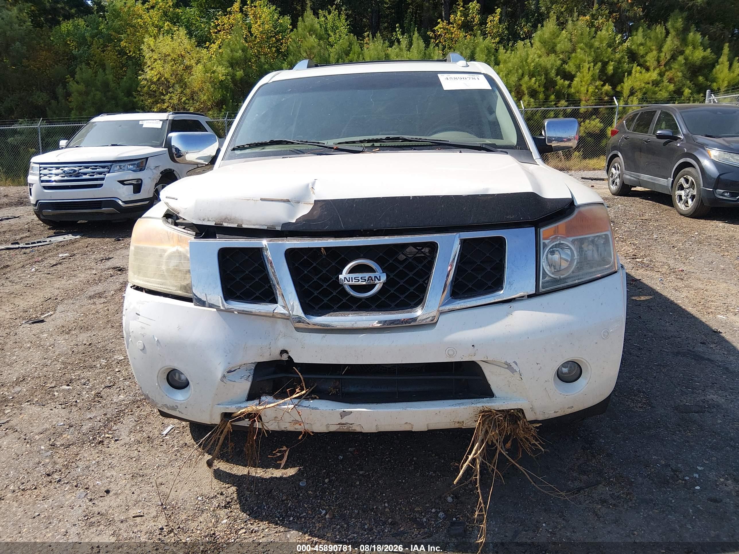 2015 Nissan Armada Platinum White vin: 5N1BA0NFXFN611759