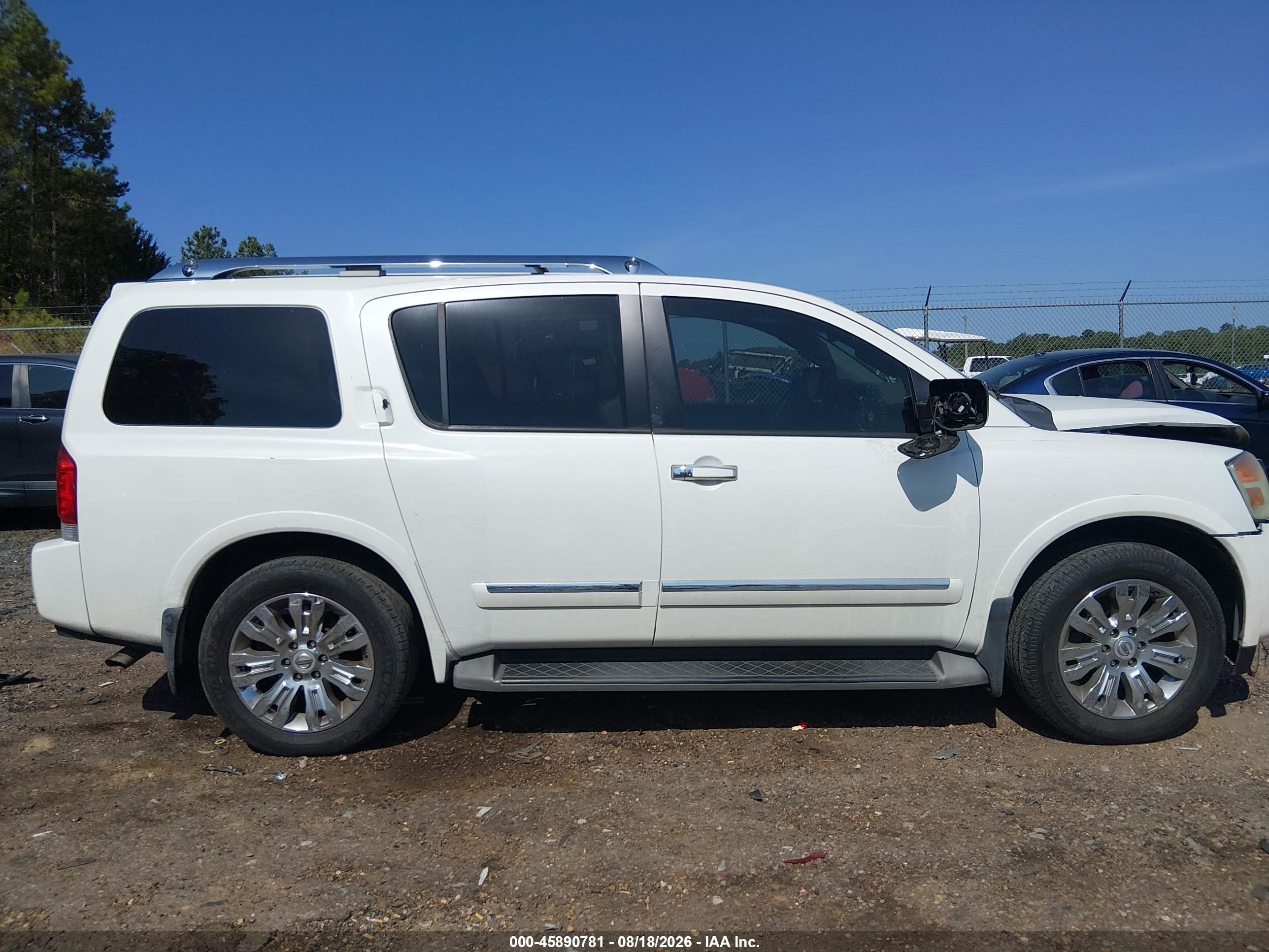 2015 Nissan Armada Platinum White vin: 5N1BA0NFXFN611759
