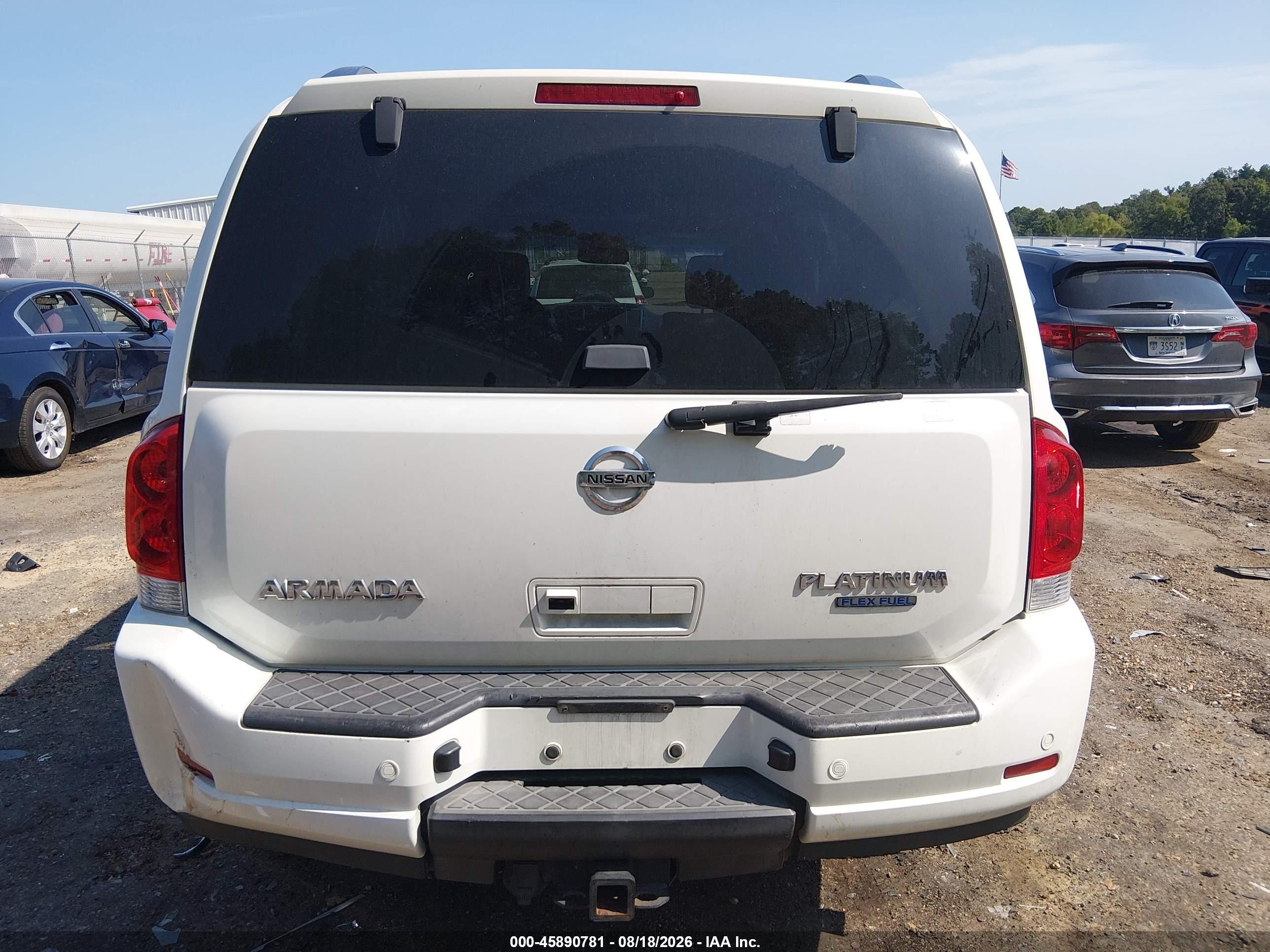 2015 Nissan Armada Platinum White vin: 5N1BA0NFXFN611759