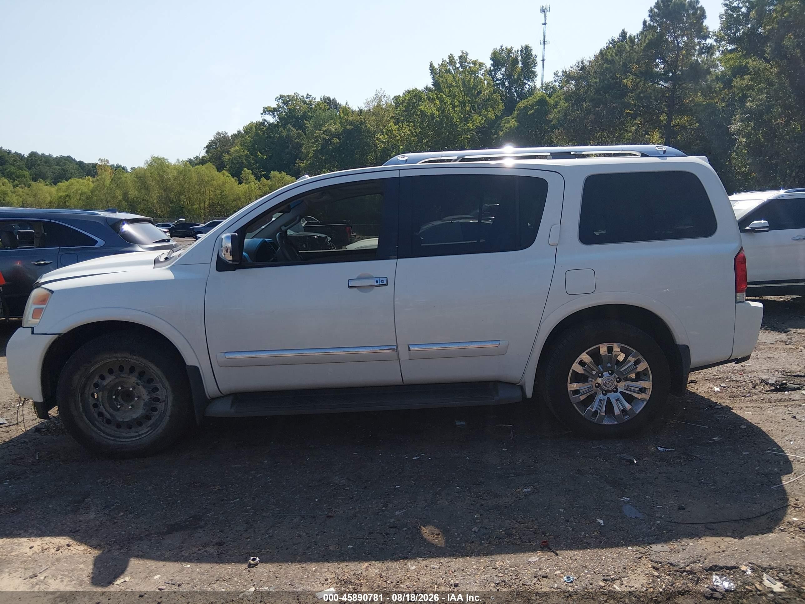2015 Nissan Armada Platinum White vin: 5N1BA0NFXFN611759