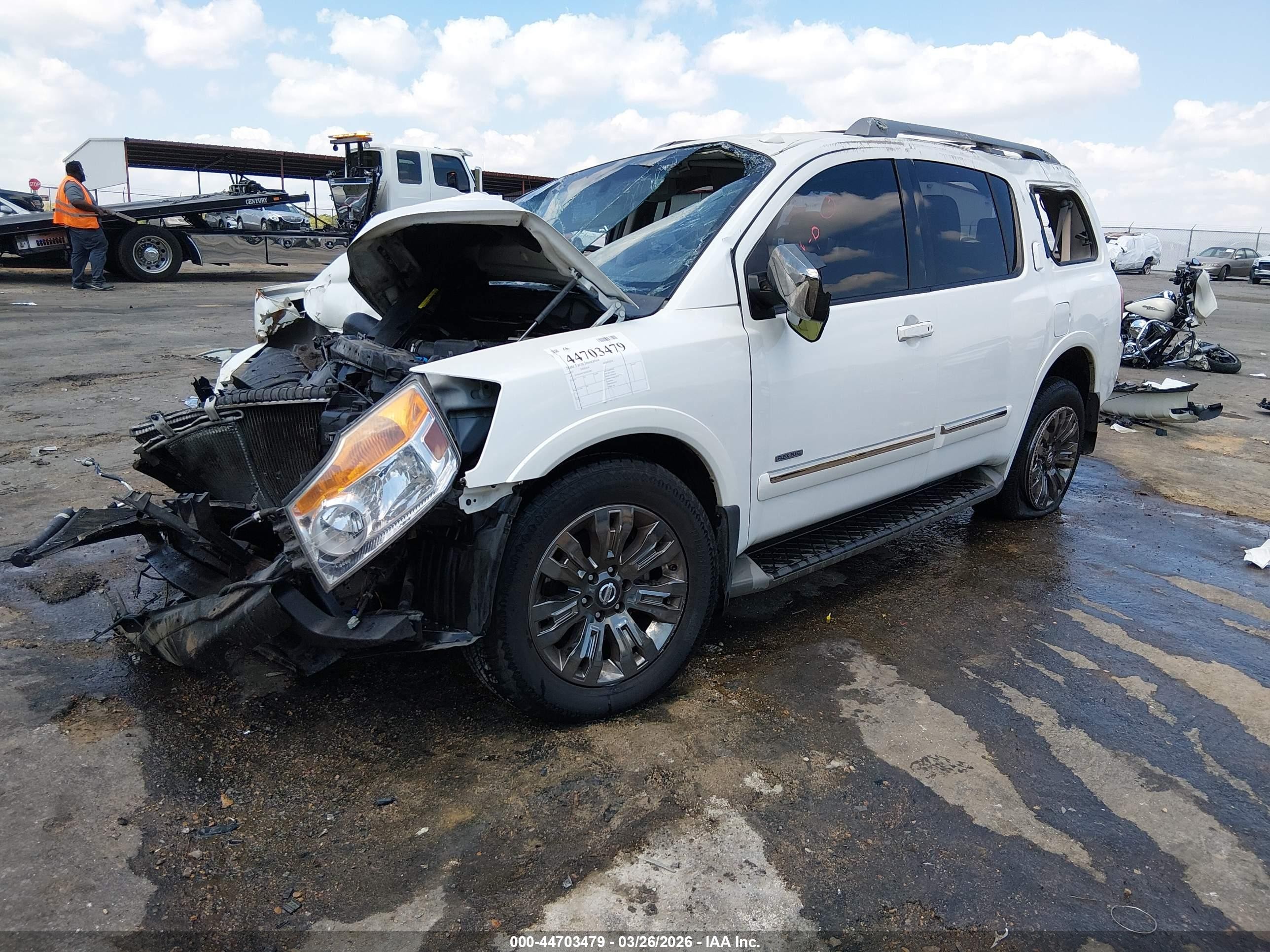 2015 Nissan Armada Platinum Белый vin: 5N1BA0NFXFN622082