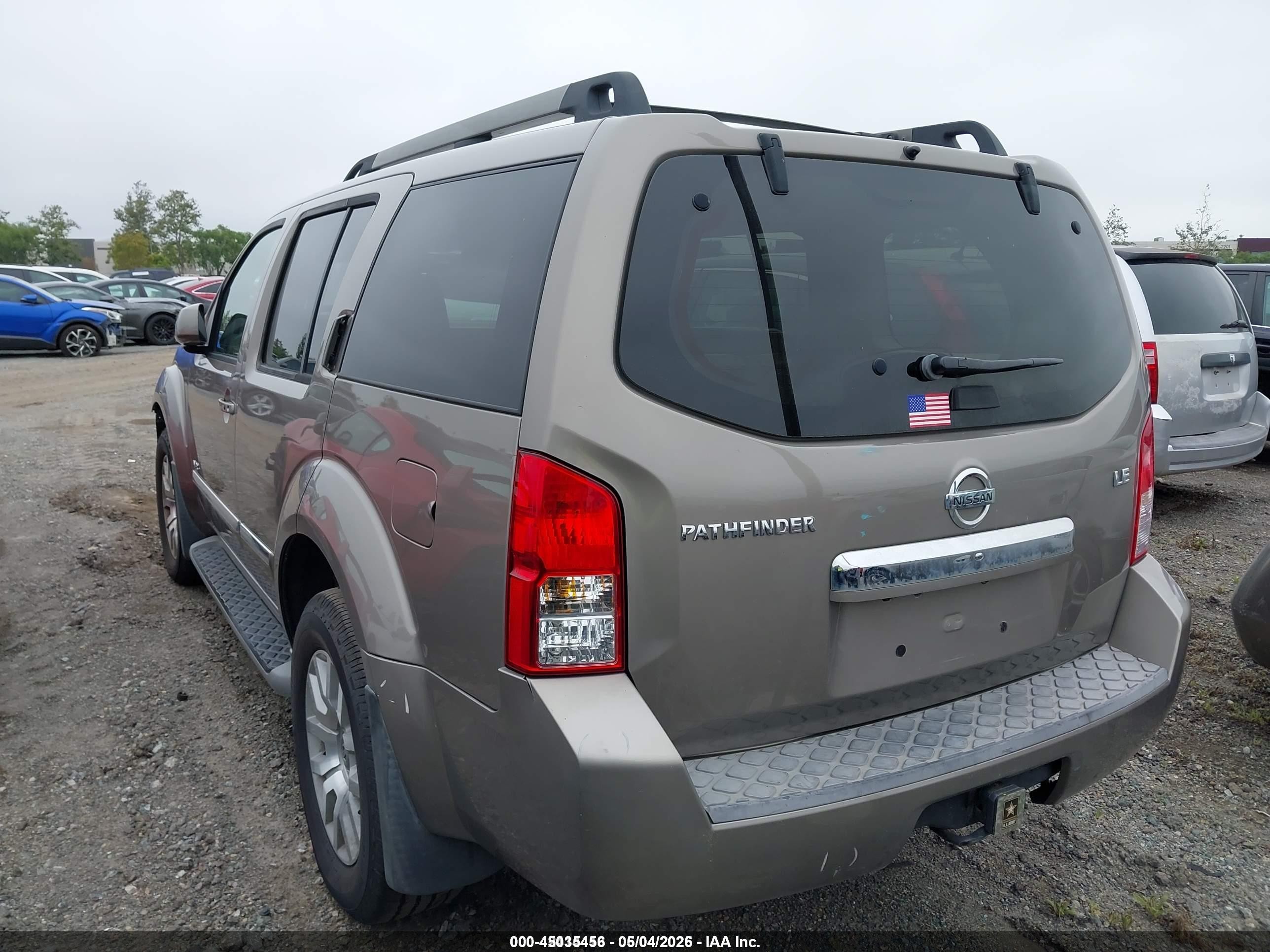 2008 Nissan Pathfinder Le V8 Gray vin: 5N1BR18A78C631710
