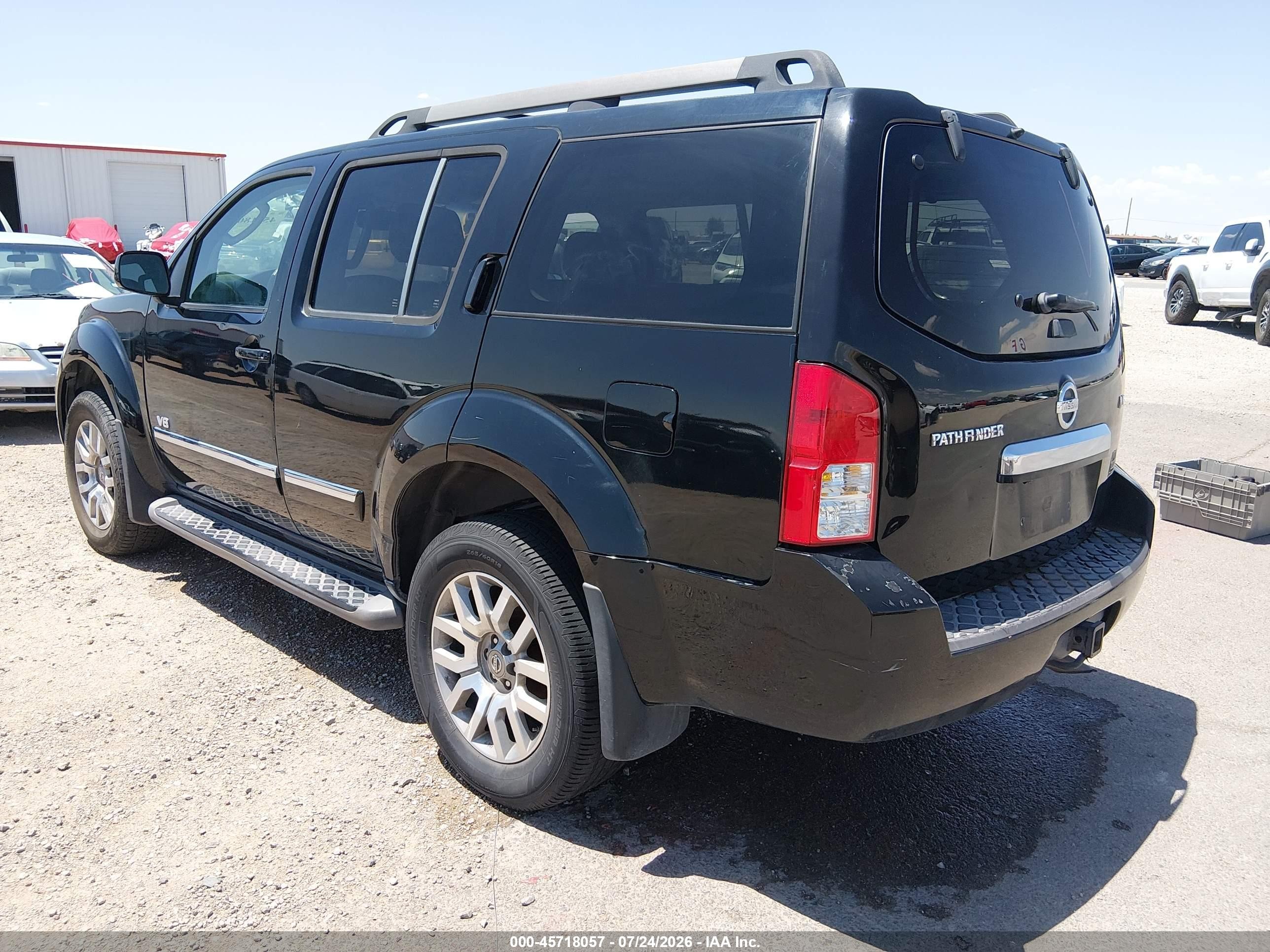 2008 Nissan Pathfinder Le V8 Черный vin: 5N1BR18A78C632064