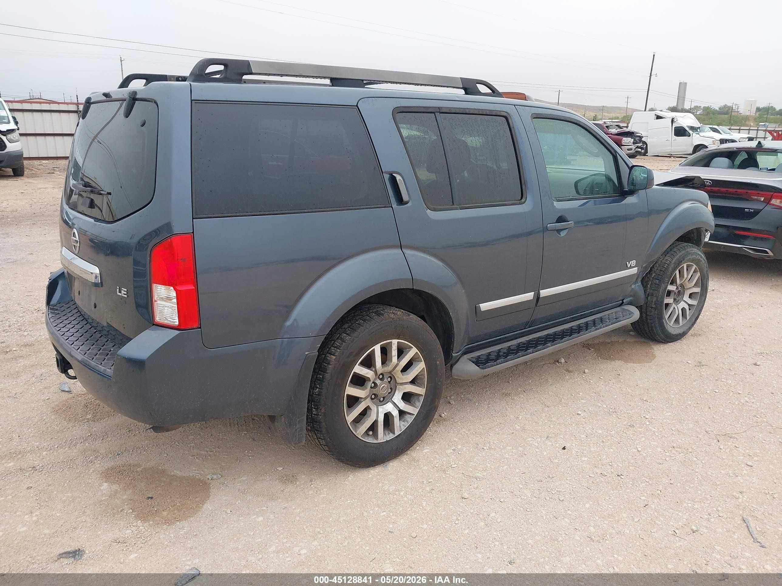 2008 Nissan Pathfinder Le V8 Gray vin: 5N1BR18B68C620626