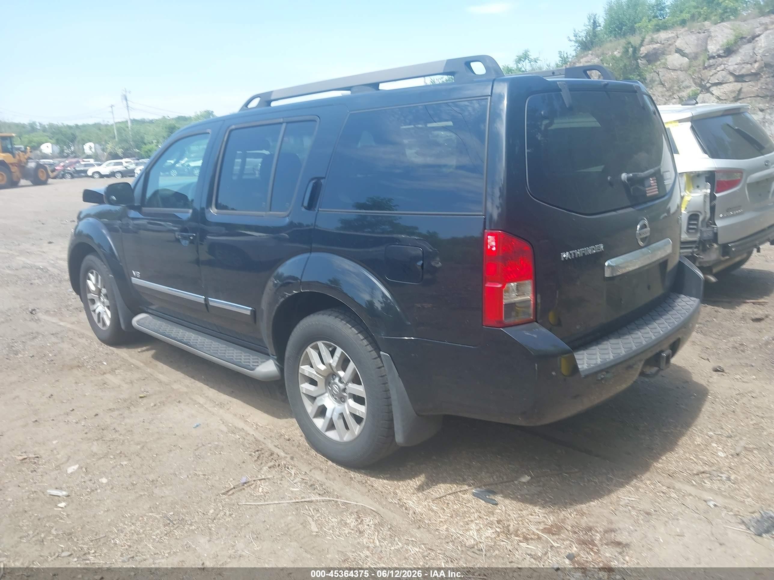 2008 Nissan Pathfinder Le V8 Black vin: 5N1BR18B78C619646