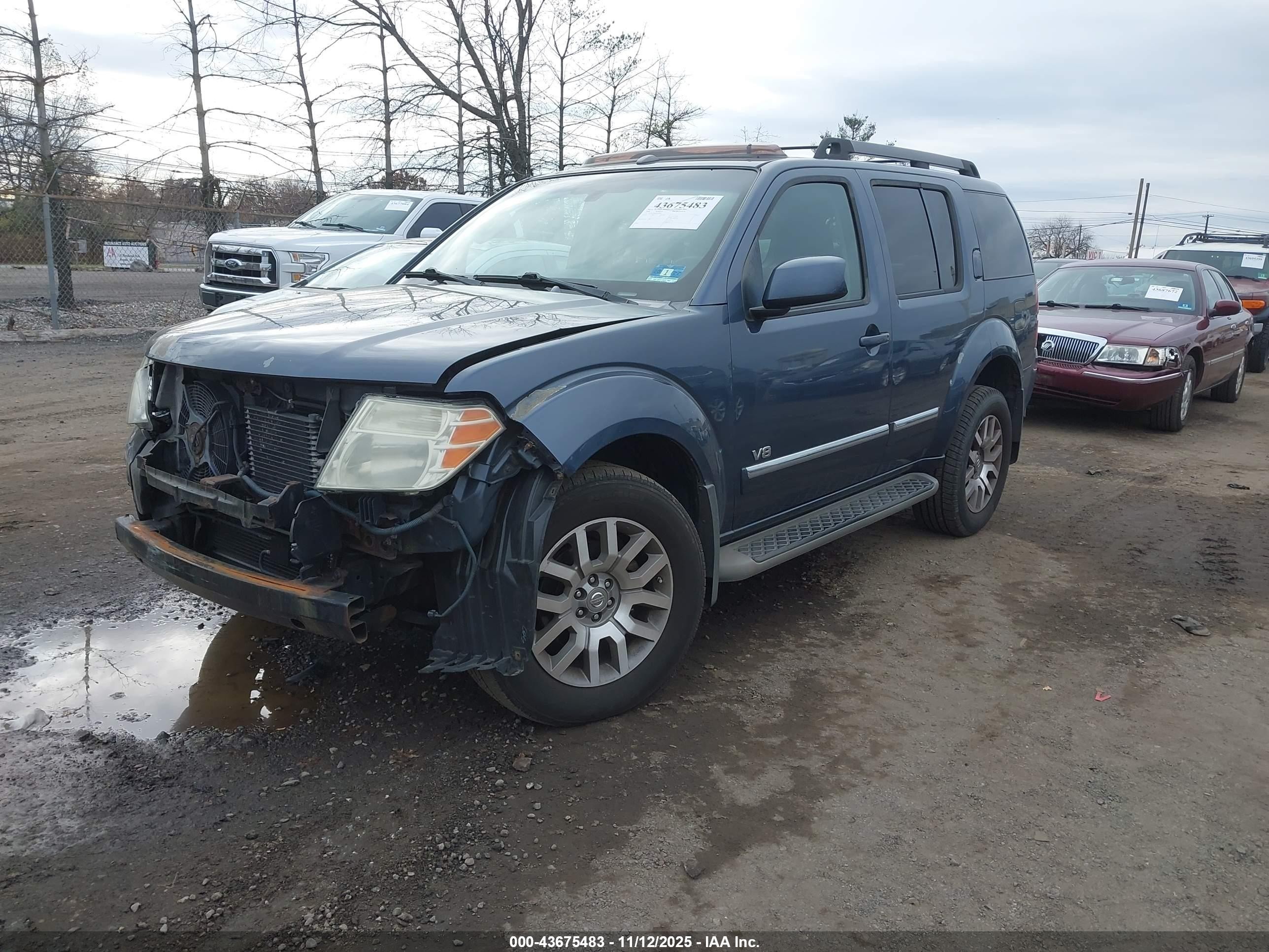 2008 Nissan Pathfinder Le V8 Blue vin: 5N1BR18B88C608705