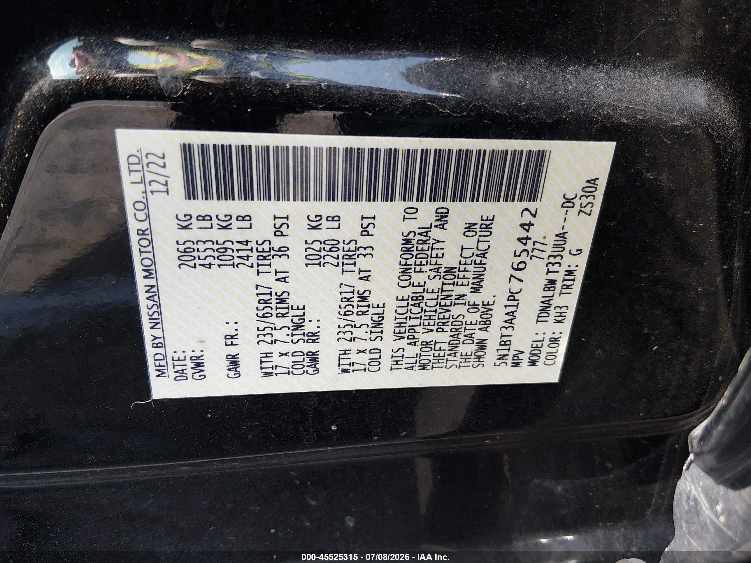 2023 Nissan Rogue S Fwd Black vin: 5N1BT3AA1PC765442
