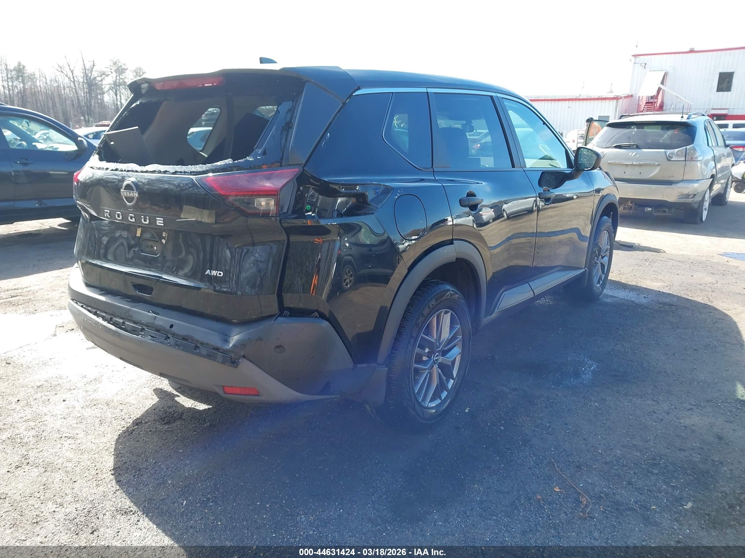 2022 Nissan Rogue S Intelligent Awd Черный vin: 5N1BT3AB1NC718014