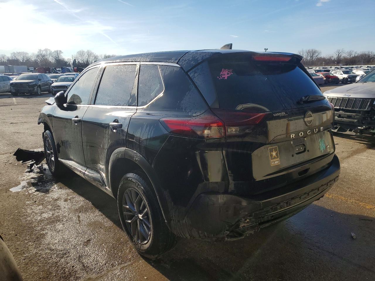 2023 Nissan Rogue S Черный vin: 5N1BT3AB1PC892734