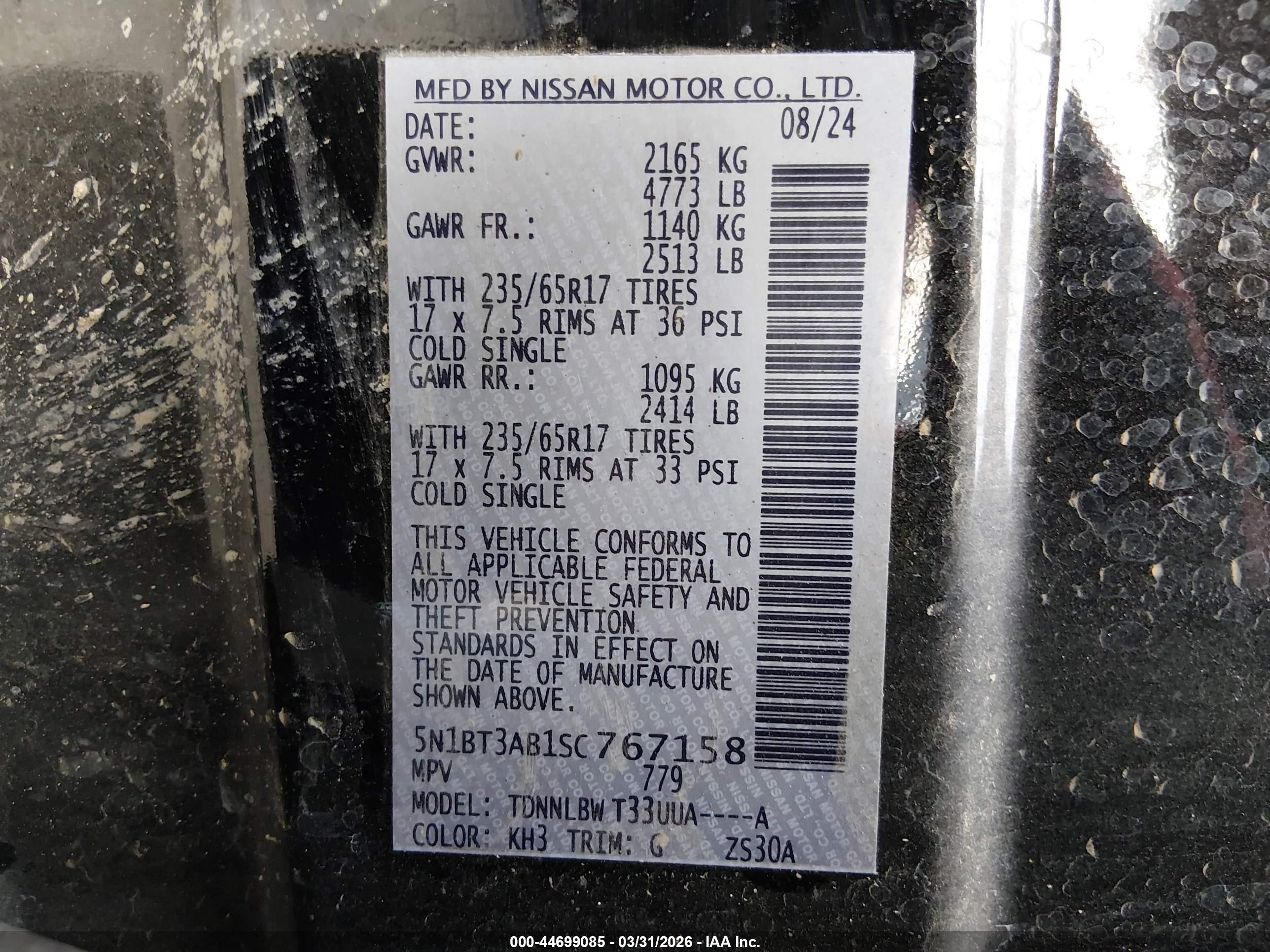 2025 Nissan Rogue S Intelligent Awd Black vin: 5N1BT3AB1SC767158