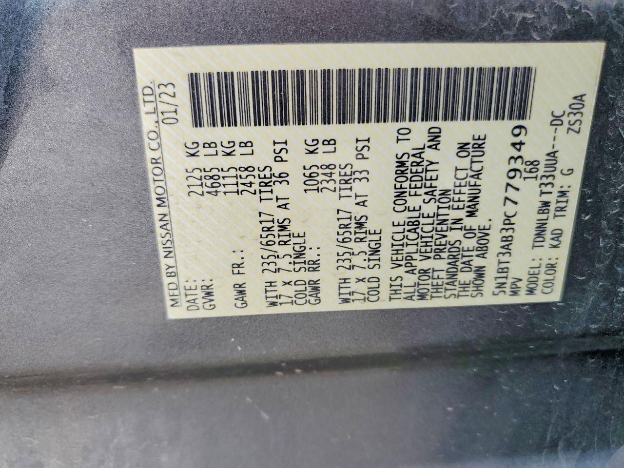 2023 Nissan Rogue S Gray vin: 5N1BT3AB3PC779349