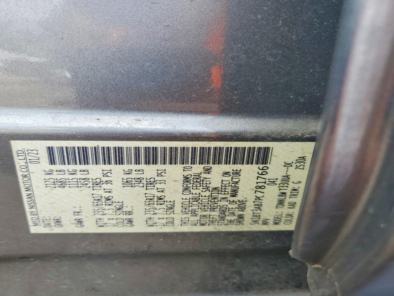 2023 Nissan Rogue S Gray vin: 5N1BT3AB7PC781766
