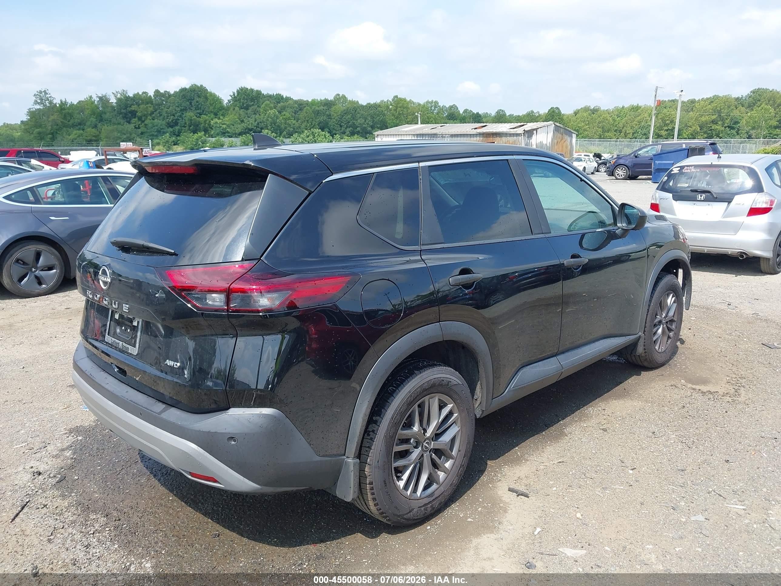 2023 Nissan Rogue S Intelligent Awd Черный vin: 5N1BT3AB8PC823233