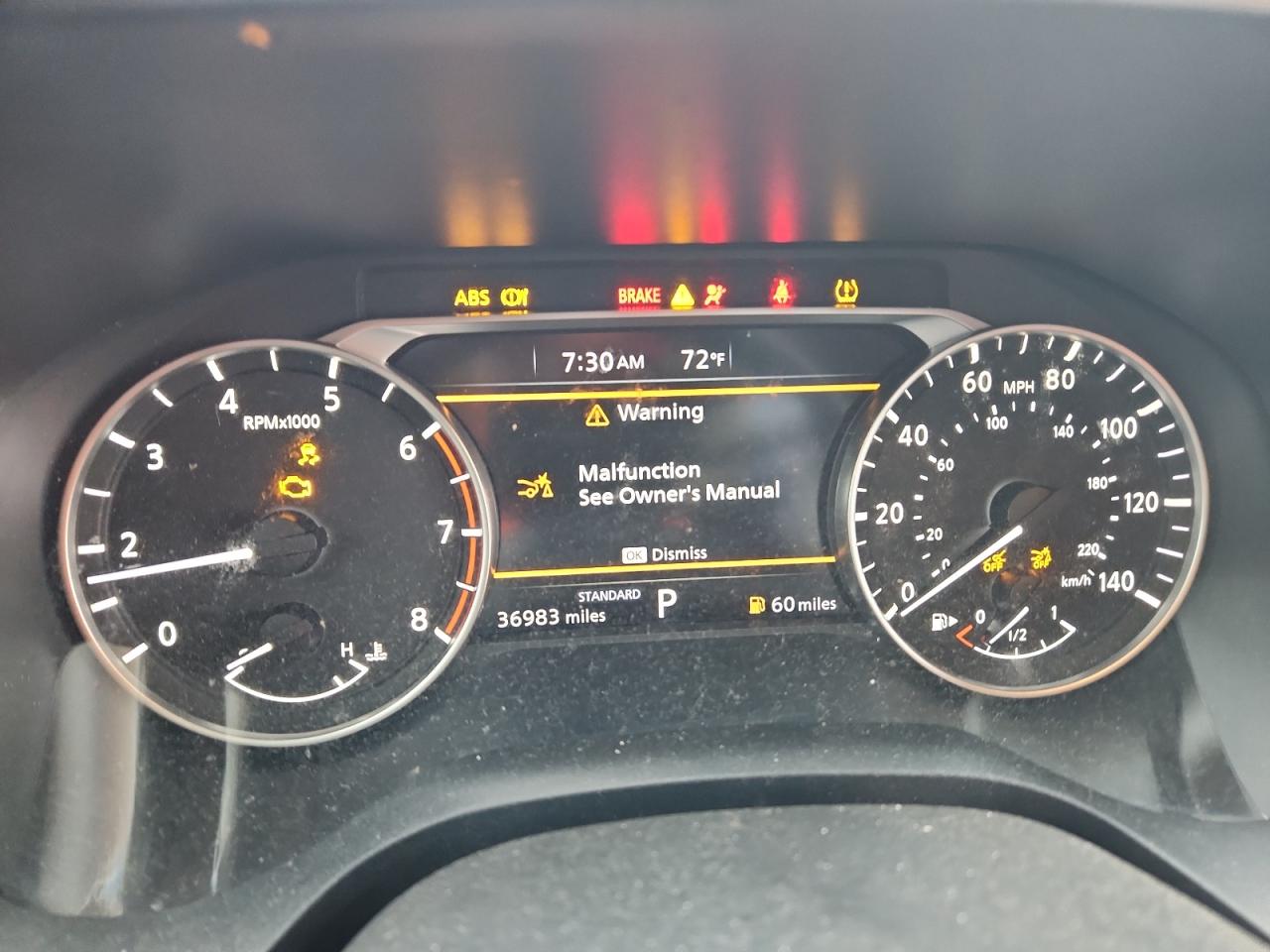 2025 Nissan Rogue Sv Black vin: 5N1BT3BA1SC795581 Damage: Warning Light - Engine, On, Unacceptable
