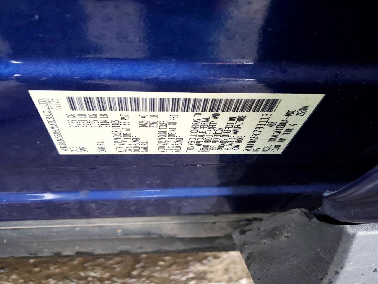 2023 Nissan Rogue Sv Blue vin: 5N1BT3BA3PC793113