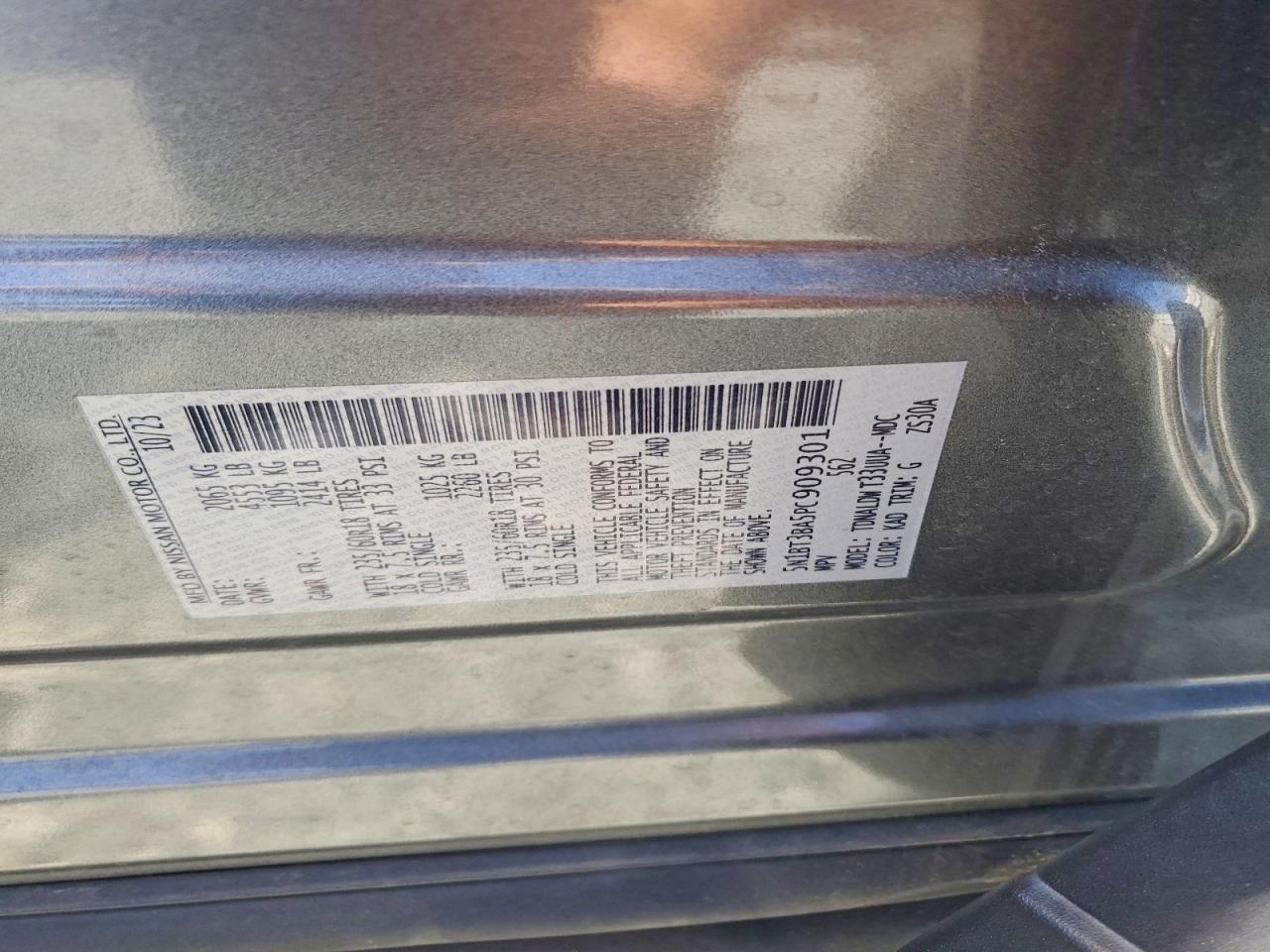 2023 Nissan Rogue Sv Charcoal vin: 5N1BT3BA5PC909301