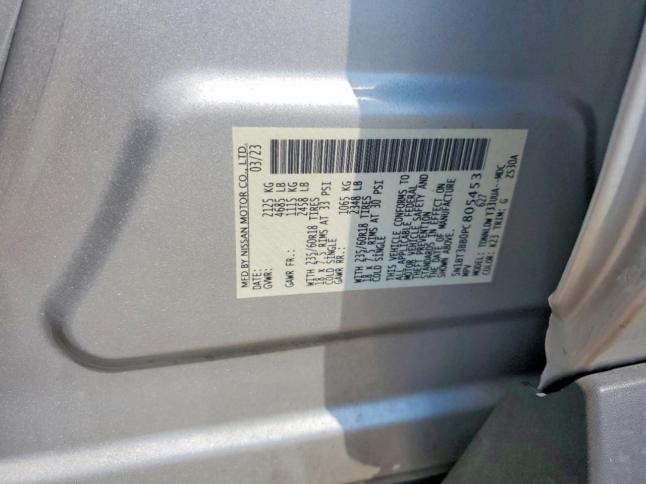 2023 Nissan Rogue Sv Серебряный vin: 5N1BT3BB0PC805453