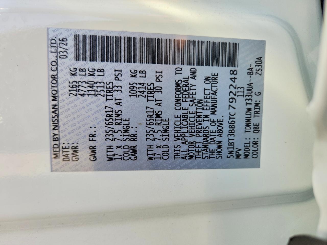 2026 Nissan Rogue Rock Creek White vin: 5N1BT3BB6TC792248