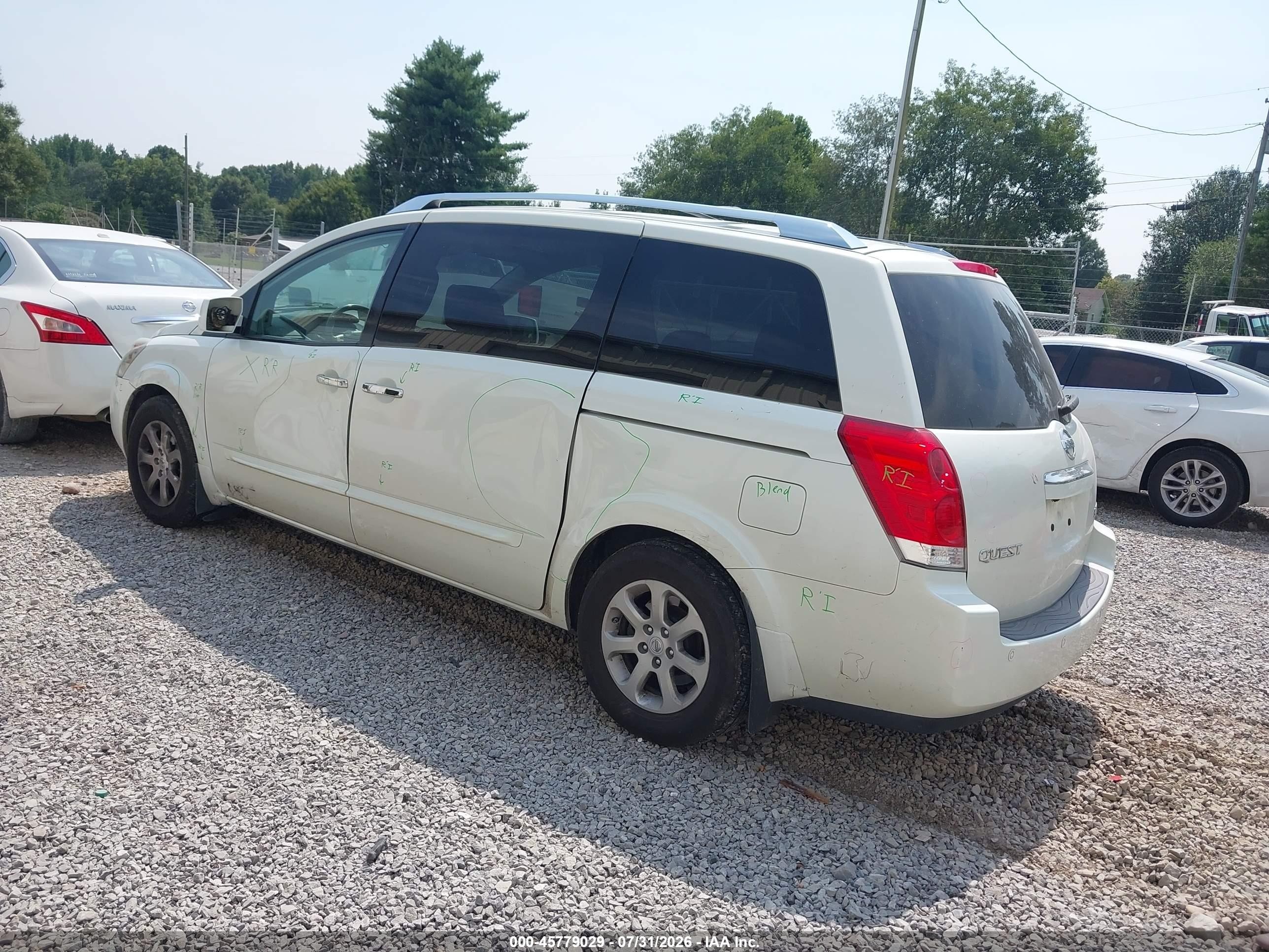 2009 Nissan Quest 3.5 Sl White vin: 5N1BV28U09N107428