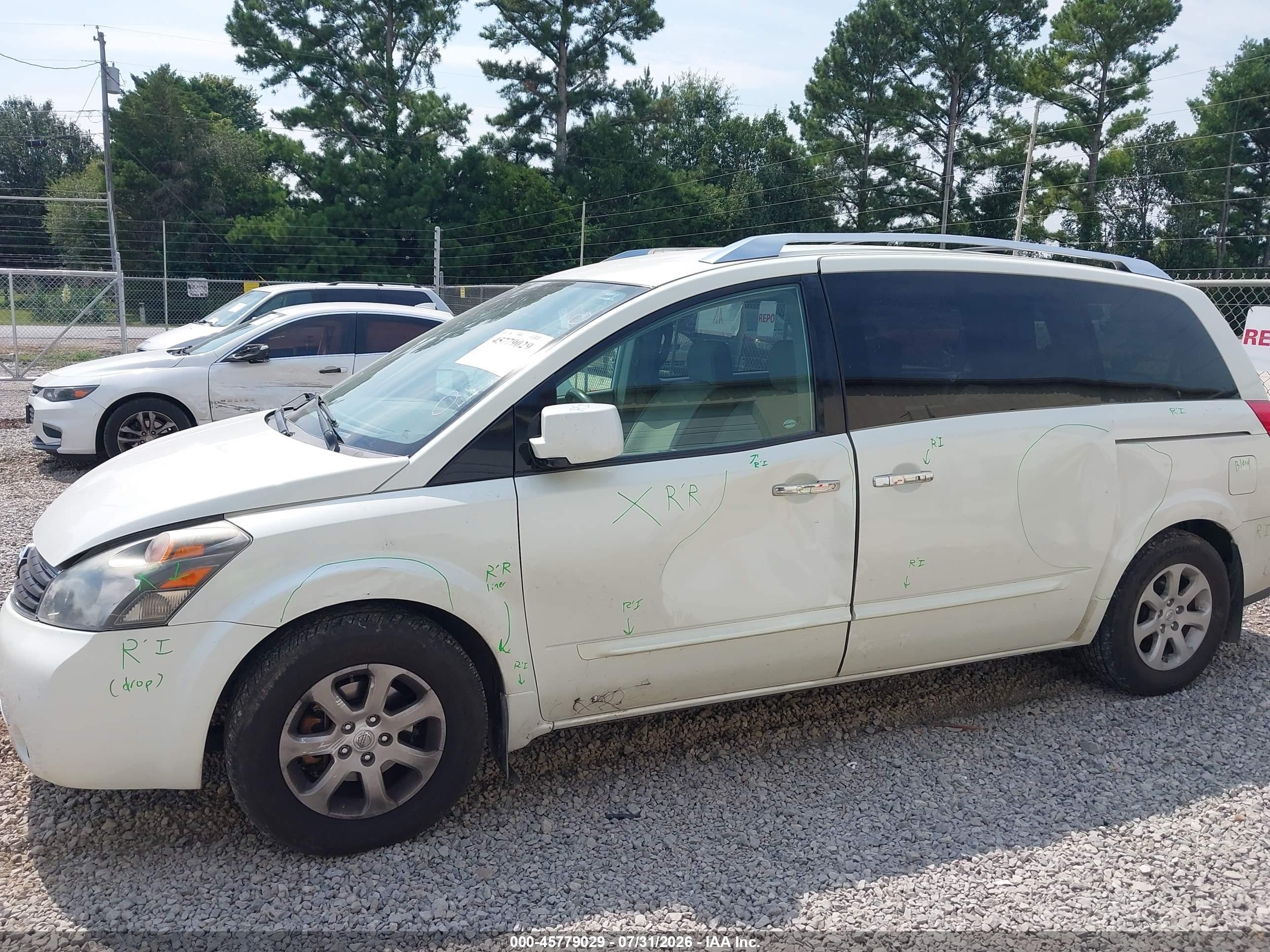 2009 Nissan Quest 3.5 Sl White vin: 5N1BV28U09N107428