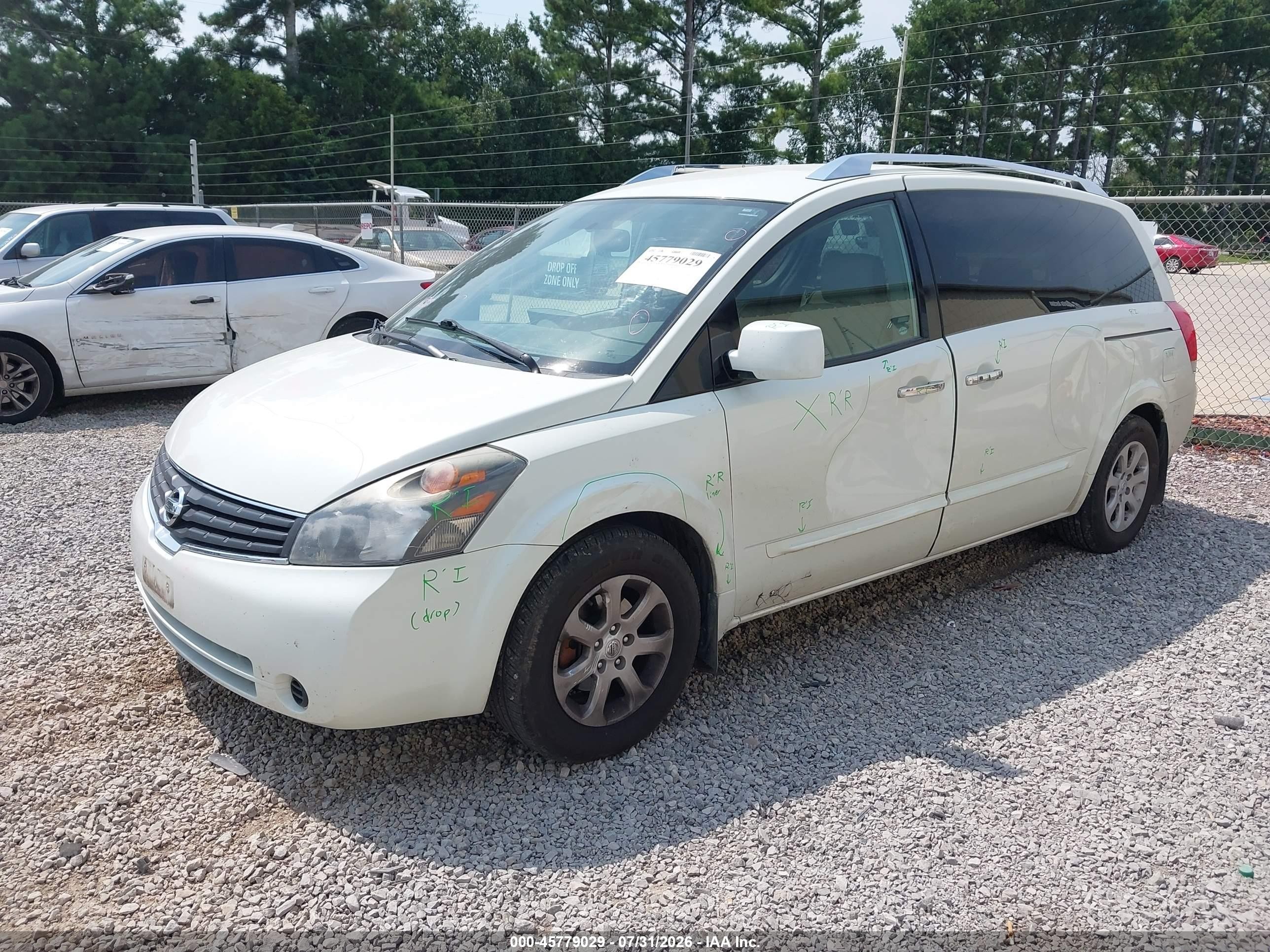 2009 Nissan Quest 3.5 Sl White vin: 5N1BV28U09N107428