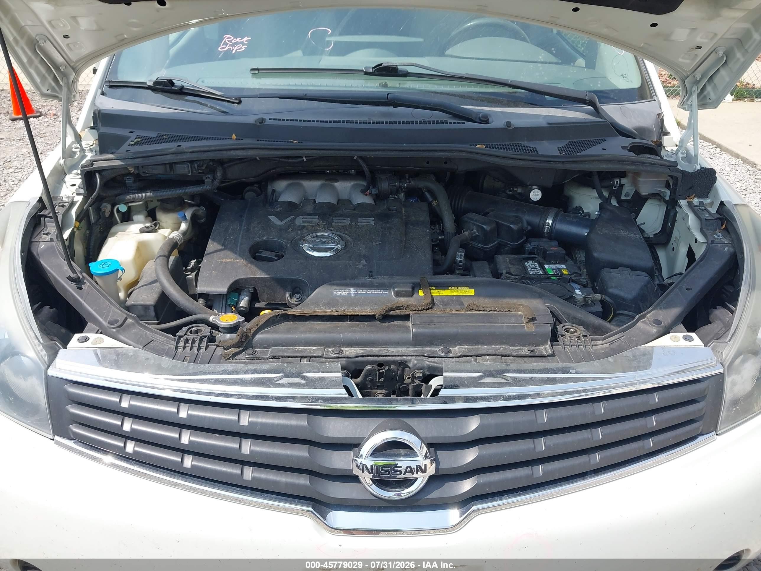 2009 Nissan Quest 3.5 Sl White vin: 5N1BV28U09N107428