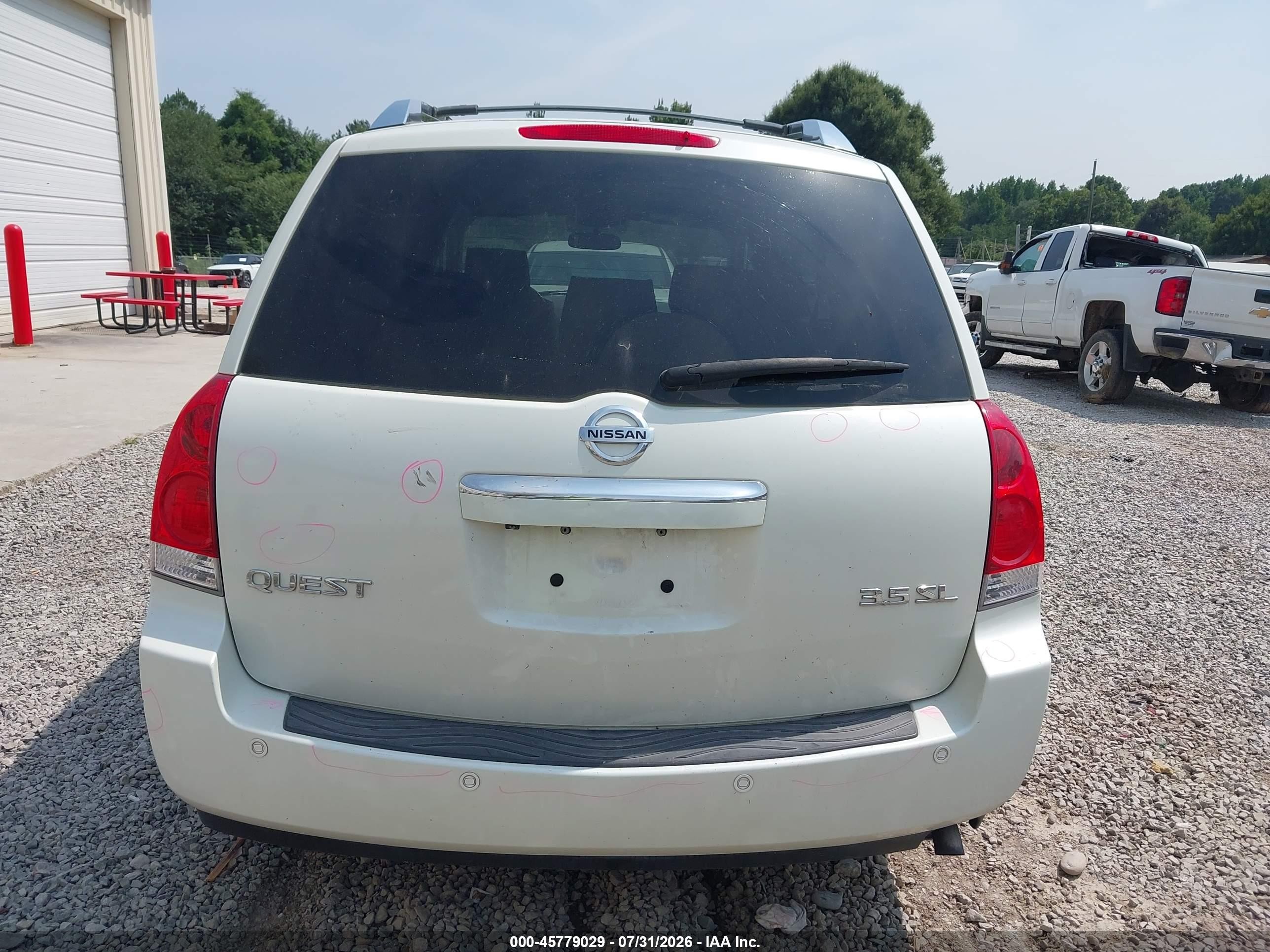2009 Nissan Quest 3.5 Sl White vin: 5N1BV28U09N107428