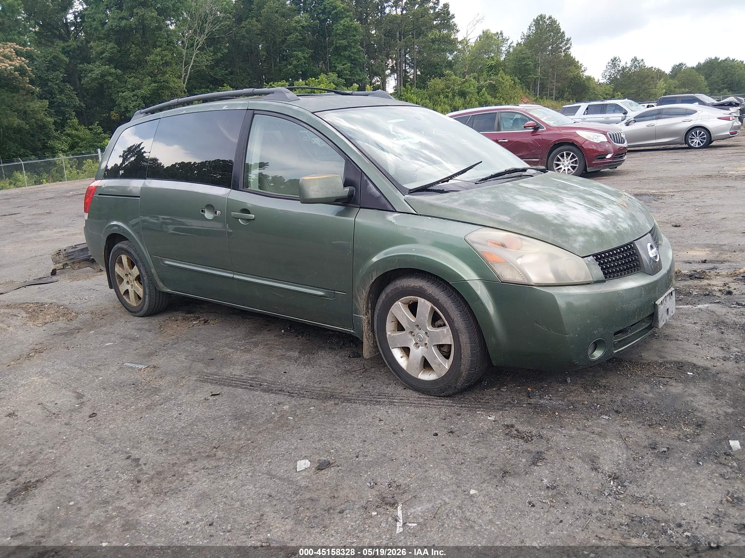 2004 Nissan Quest 3.5 Se Green vin: 5N1BV28U14N303564