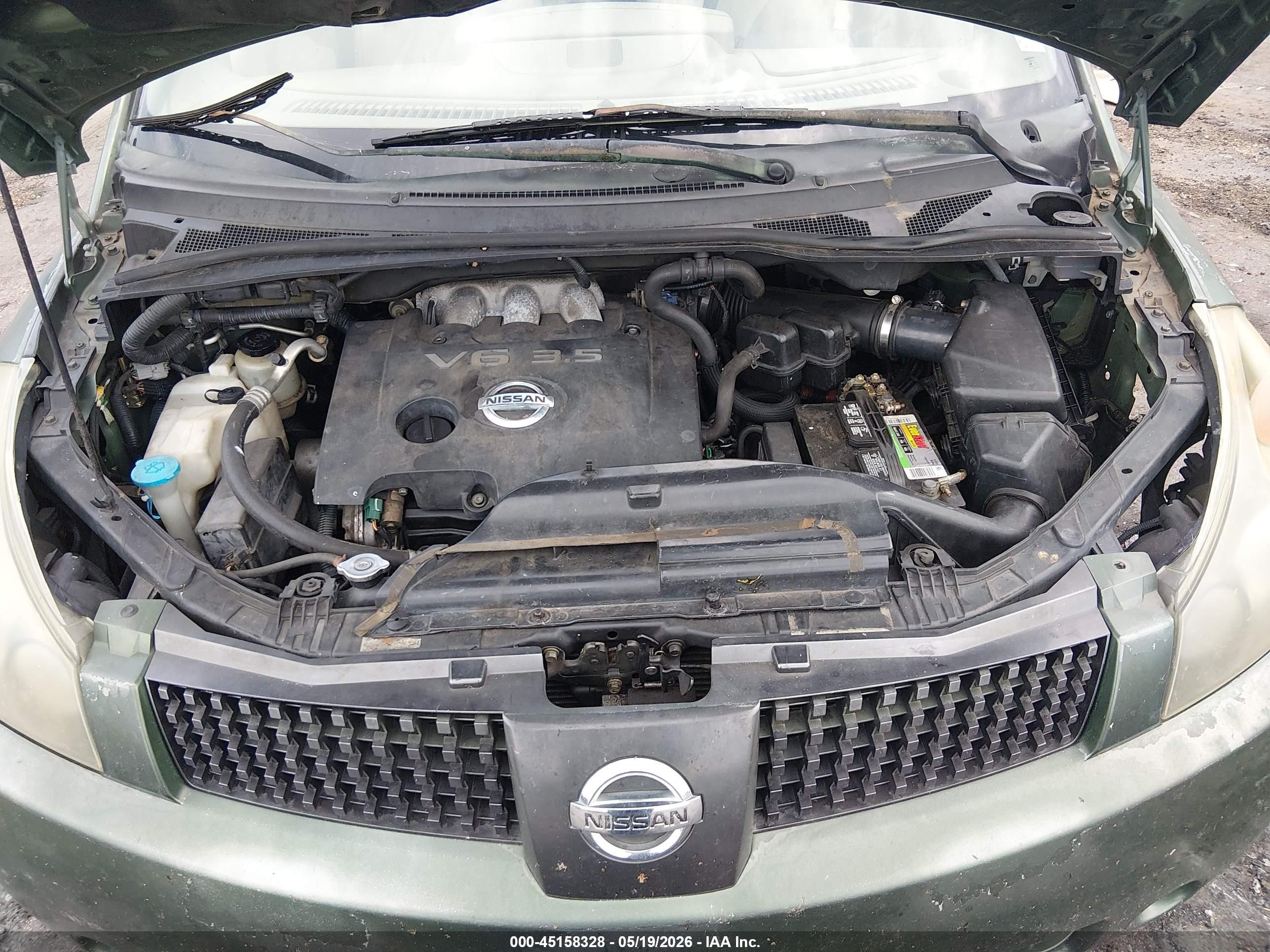 2004 Nissan Quest 3.5 Se Green vin: 5N1BV28U14N303564
