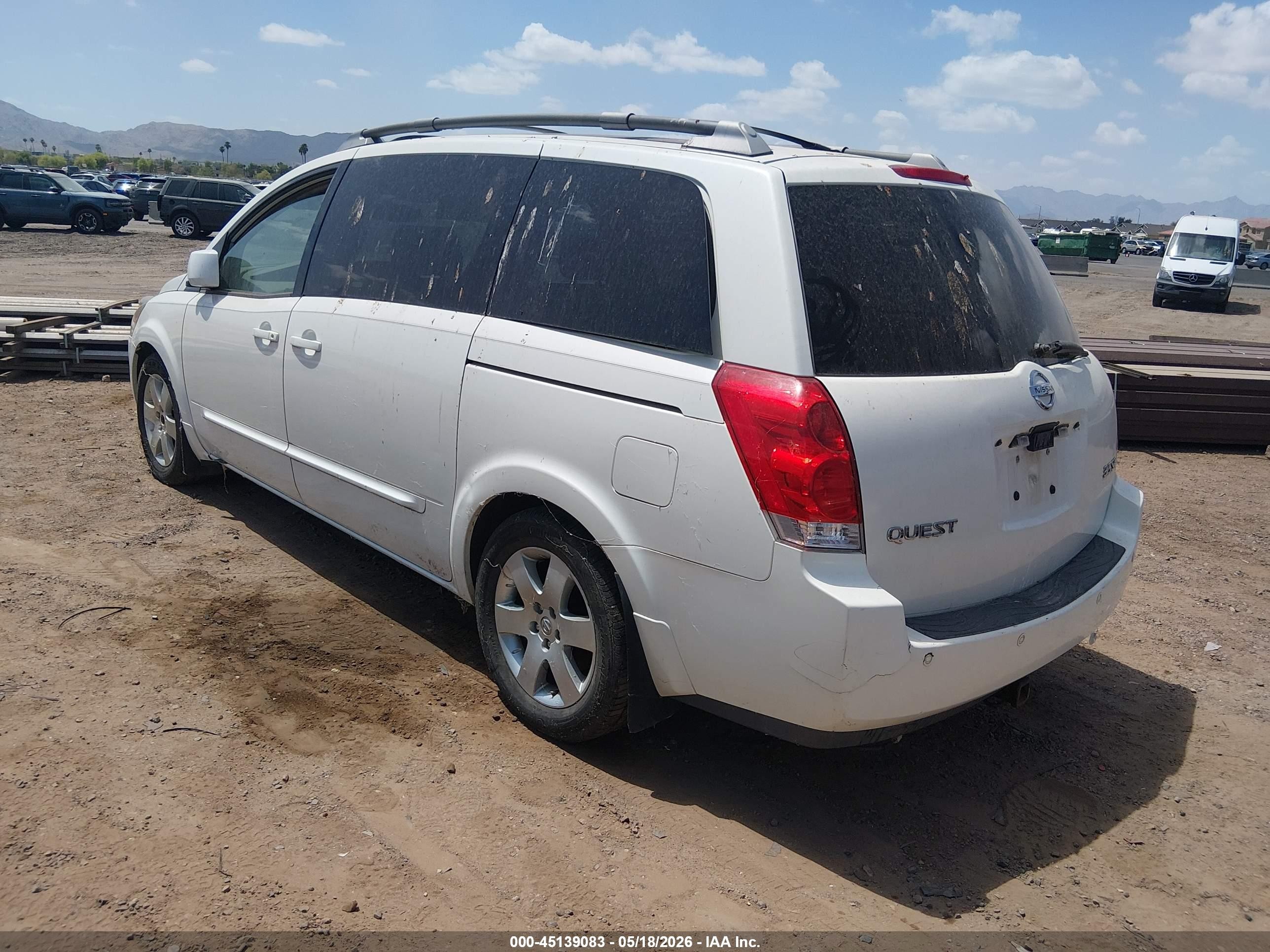 2004 Nissan Quest 3.5 Se White vin: 5N1BV28U14N353090