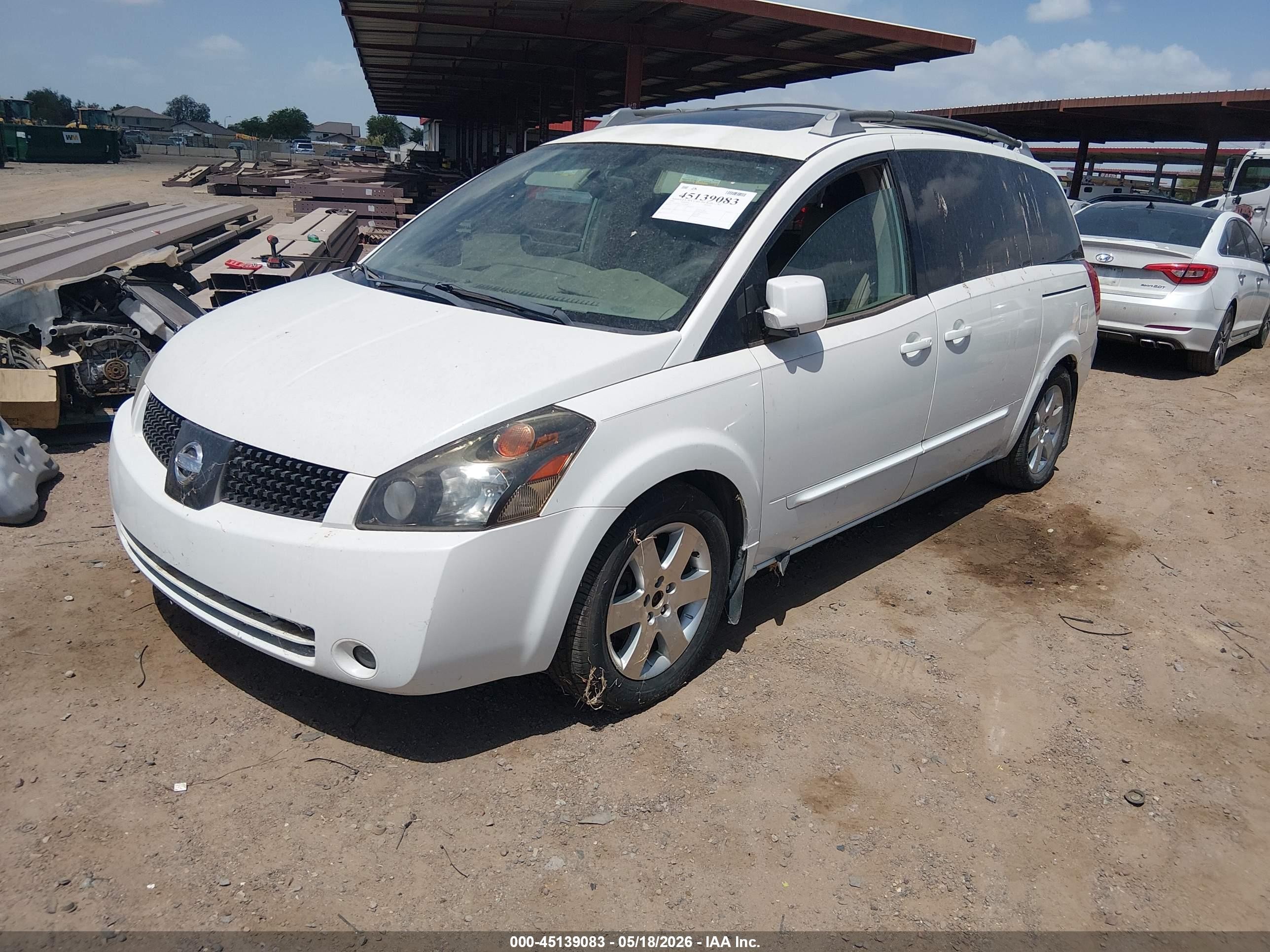 2004 Nissan Quest 3.5 Se White vin: 5N1BV28U14N353090