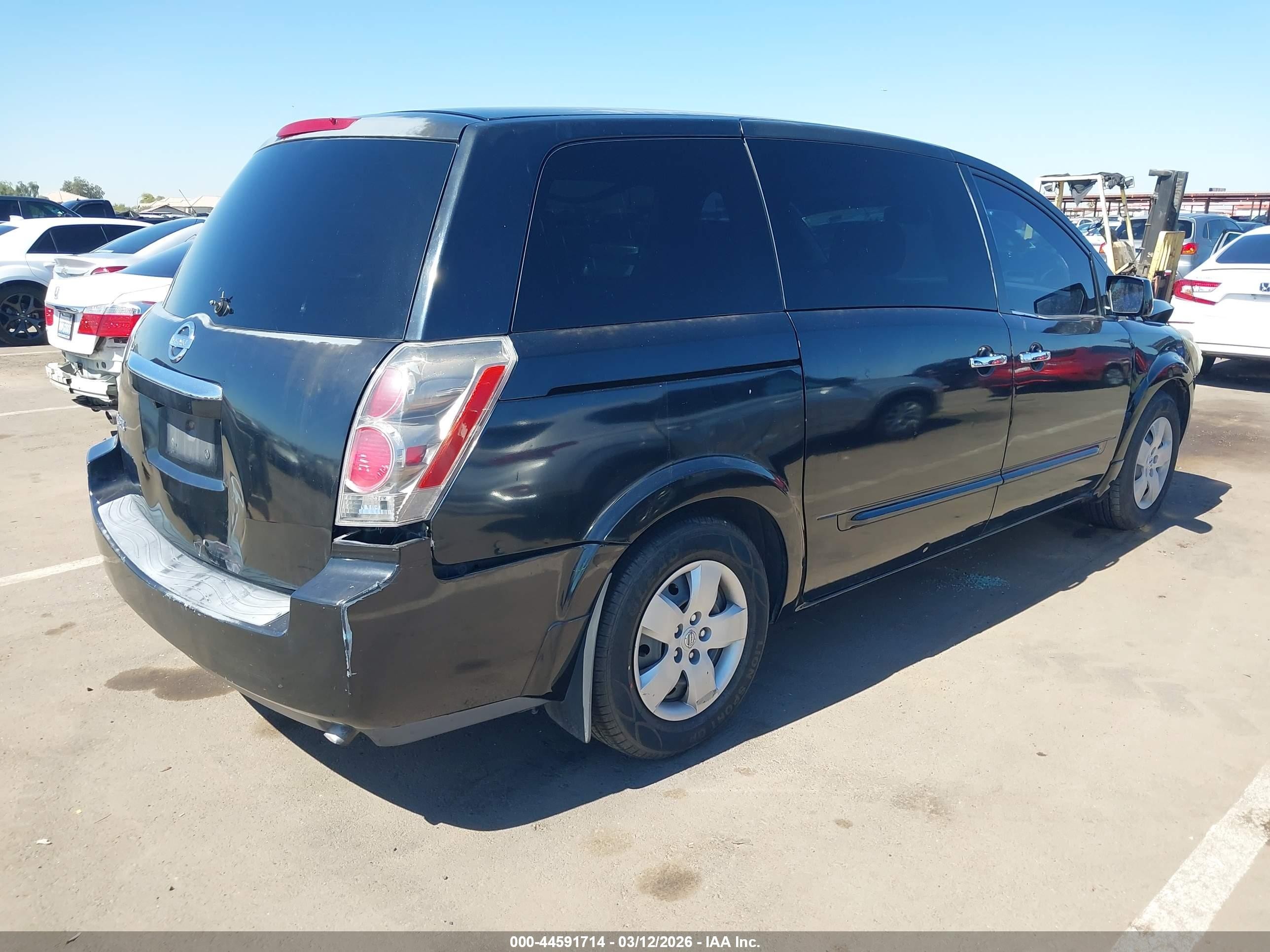 2007 Nissan Quest 3.5 Black vin: 5N1BV28U17N125613
