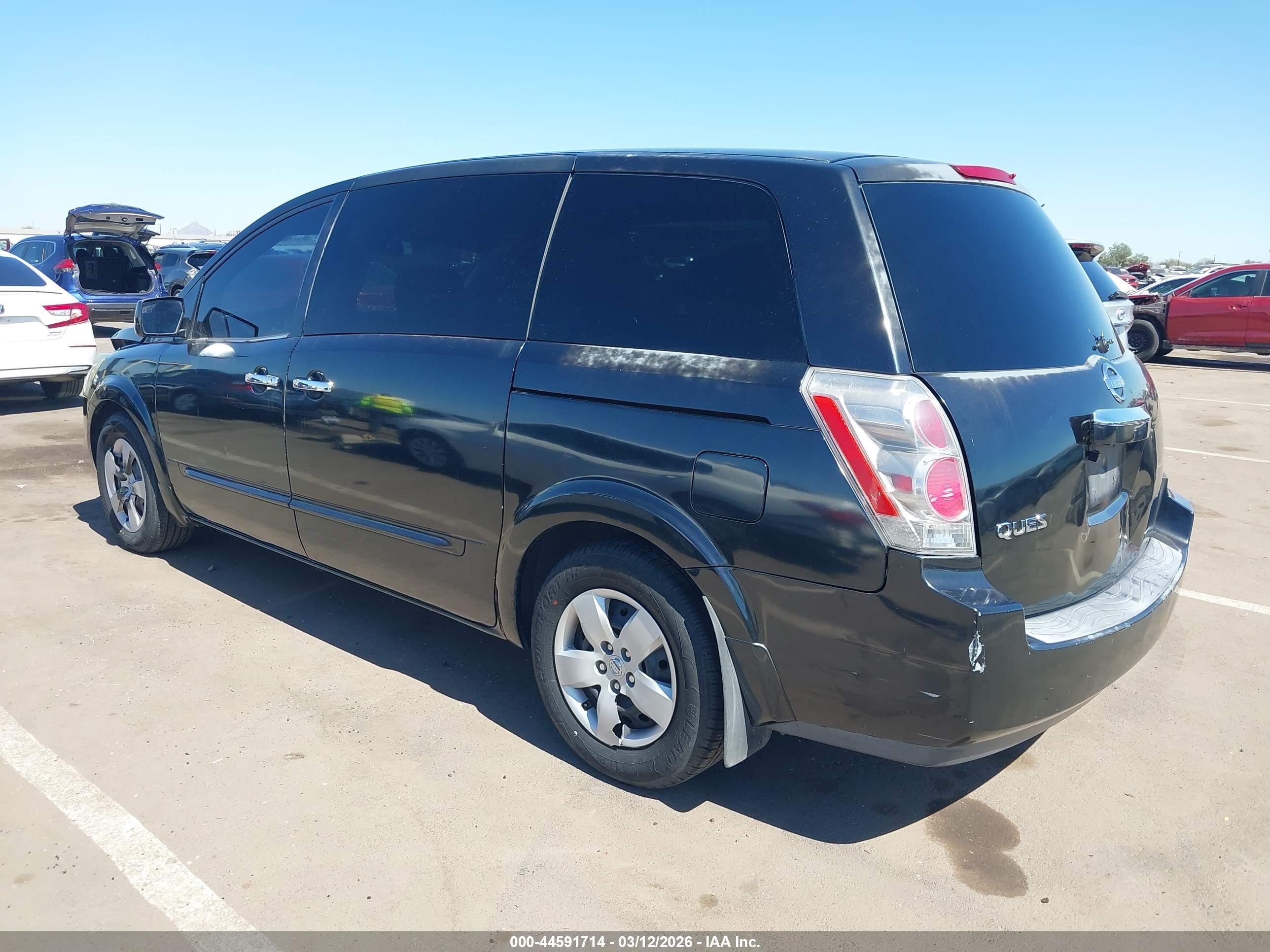 2007 Nissan Quest 3.5 Black vin: 5N1BV28U17N125613