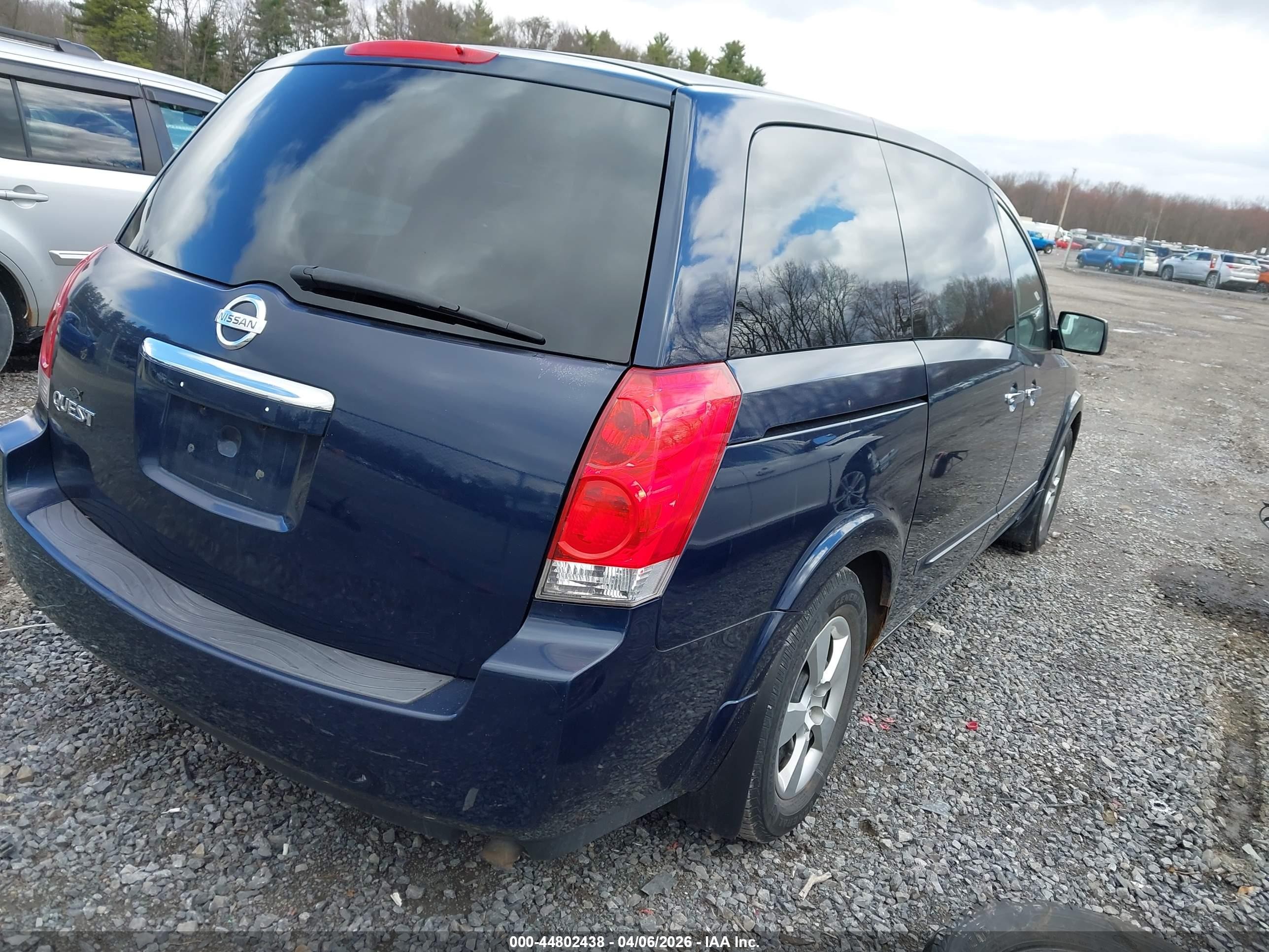 2008 Nissan Quest 3.5 Blue vin: 5N1BV28U18N102771