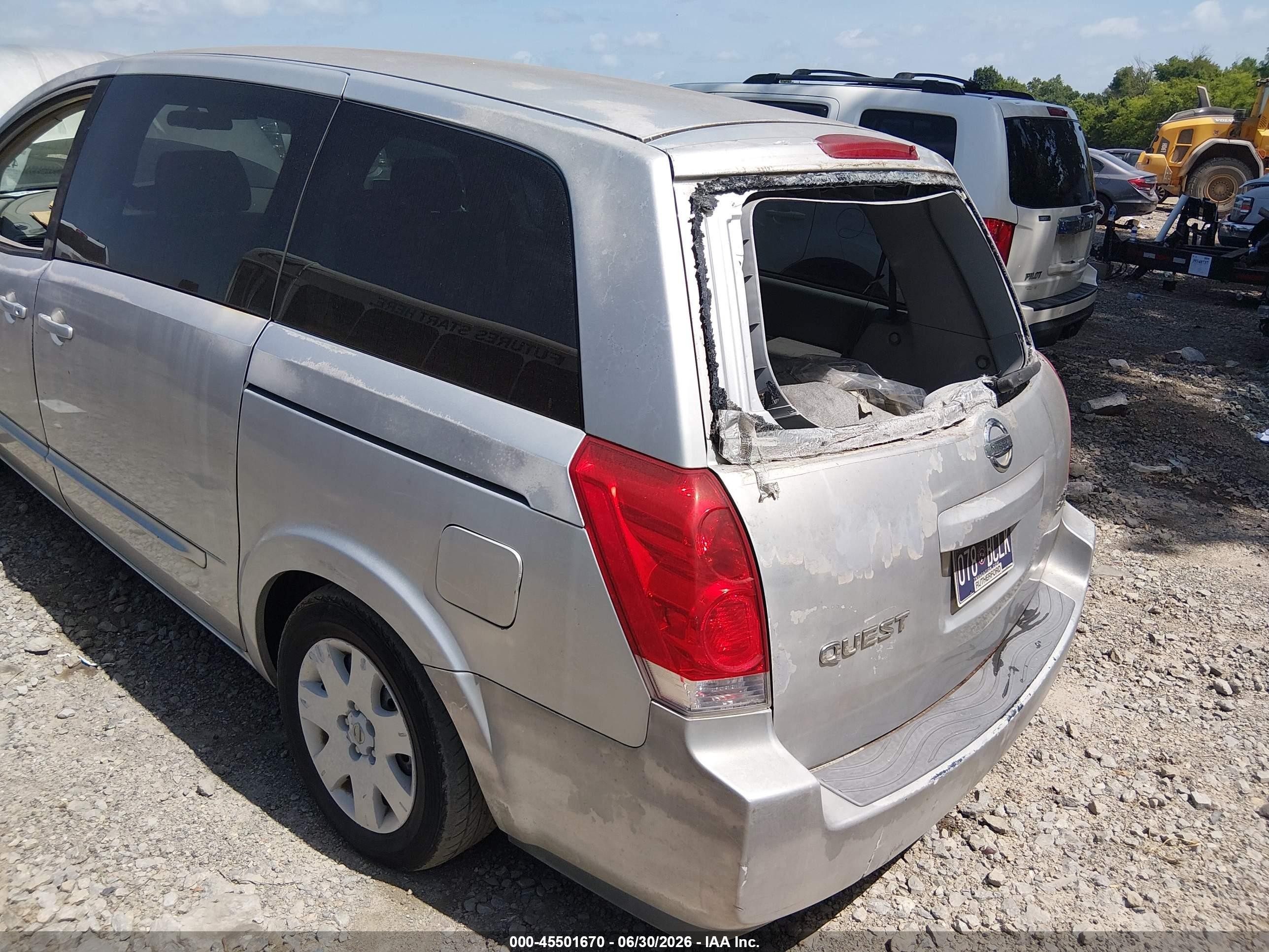 2004 Nissan Quest 3.5 S Gray vin: 5N1BV28U24N330420