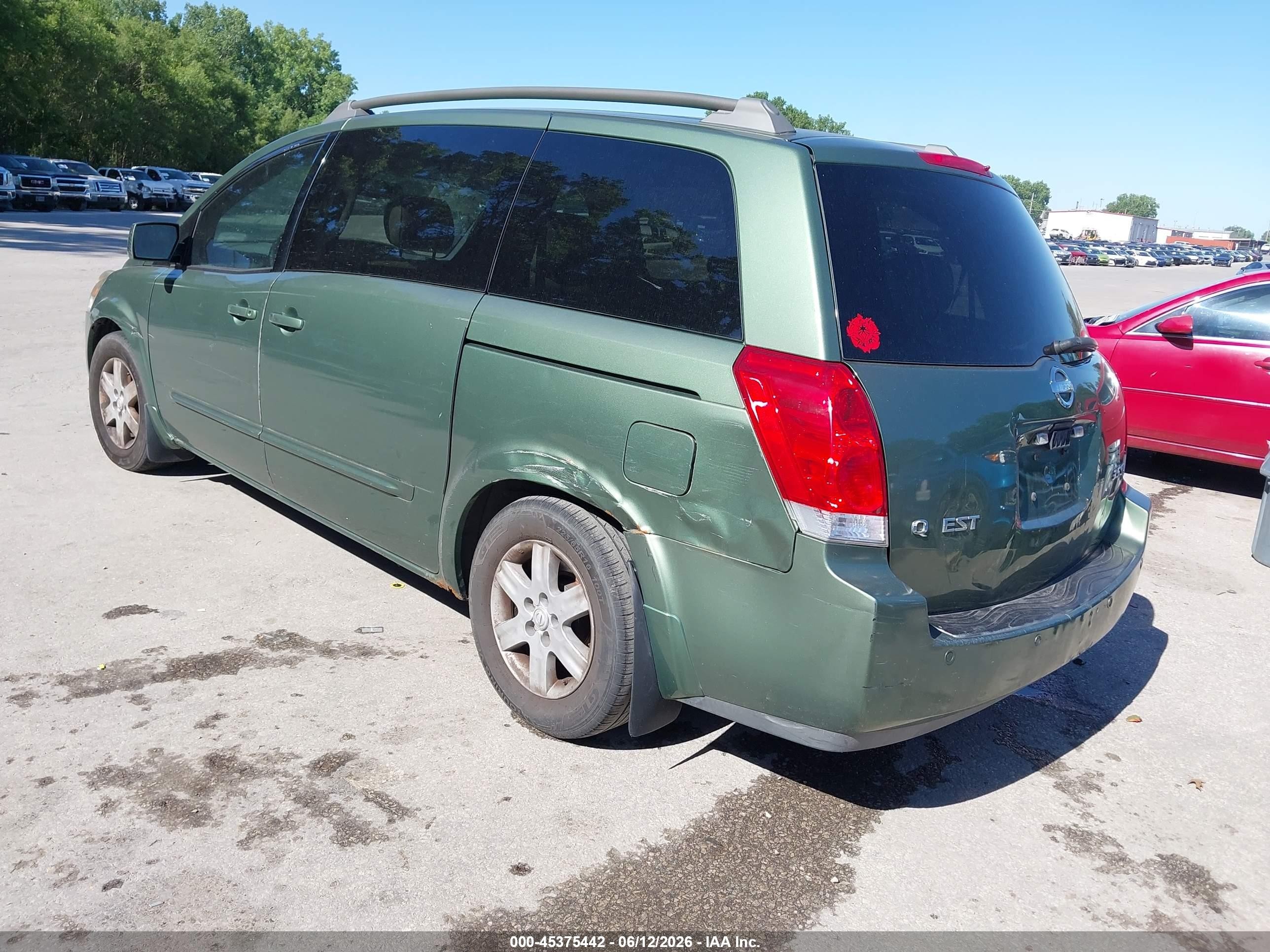 2004 Nissan Quest 3.5 Sl Green vin: 5N1BV28U24N358816