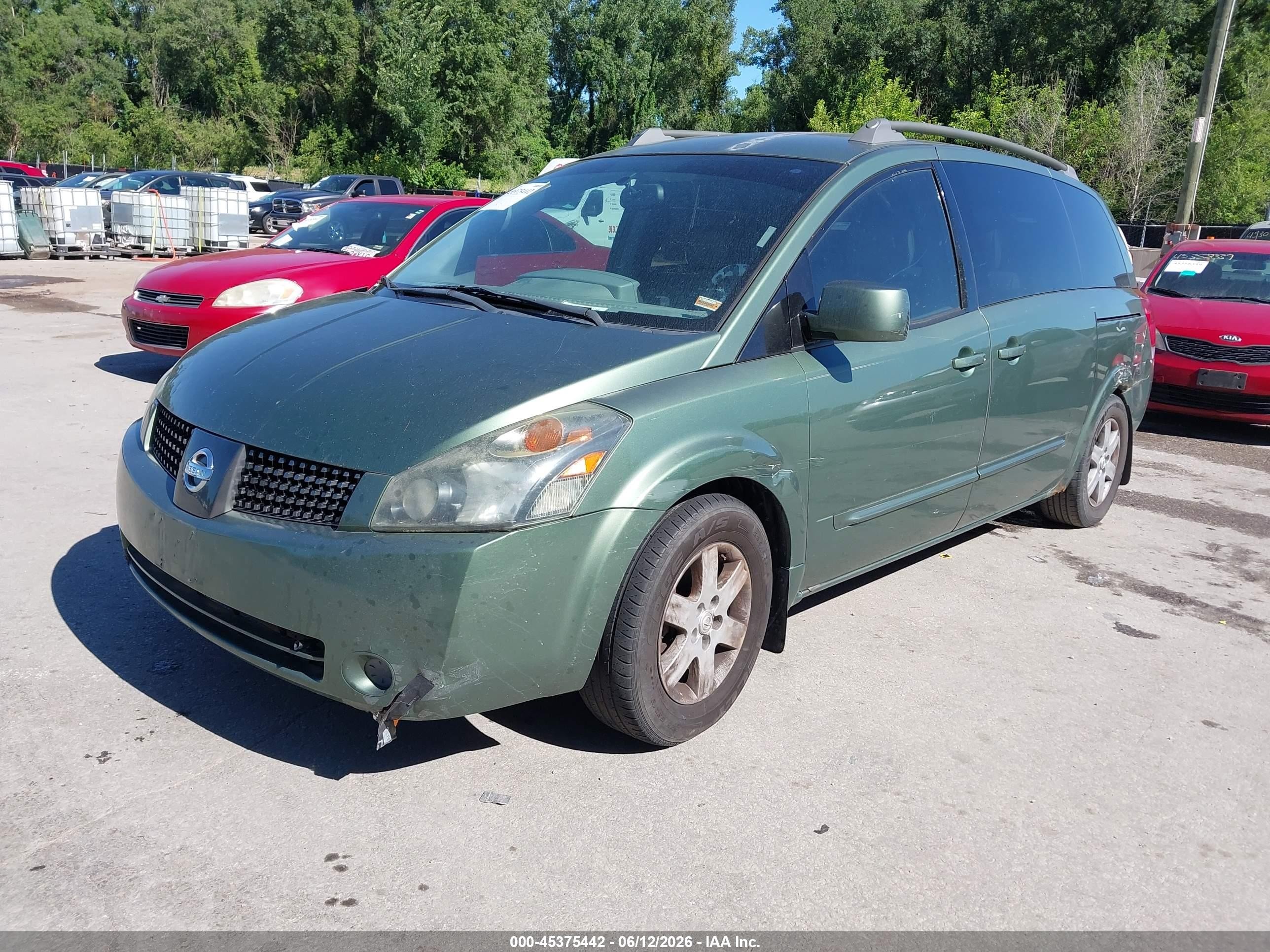 2004 Nissan Quest 3.5 Sl Green vin: 5N1BV28U24N358816
