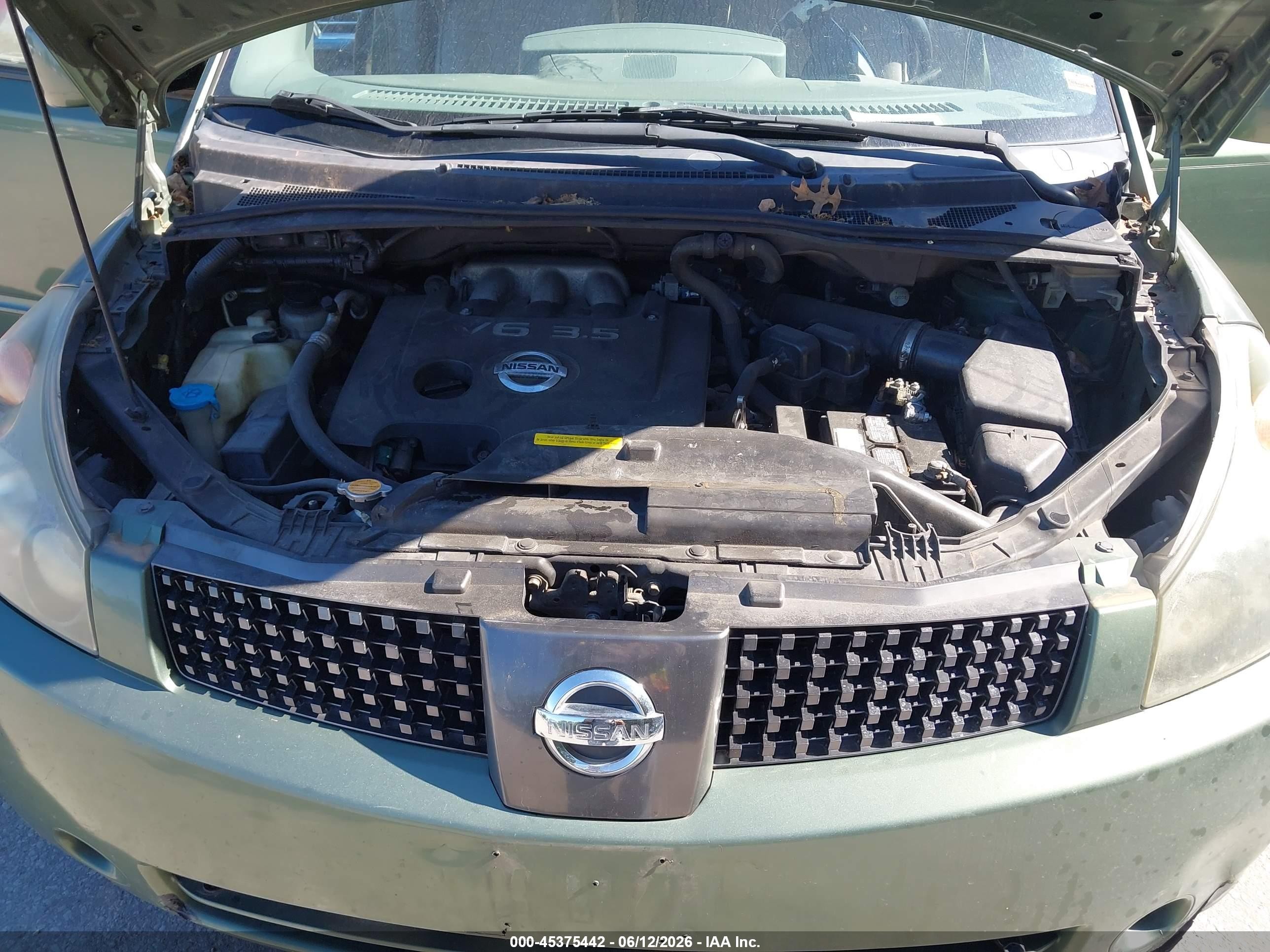2004 Nissan Quest 3.5 Sl Green vin: 5N1BV28U24N358816