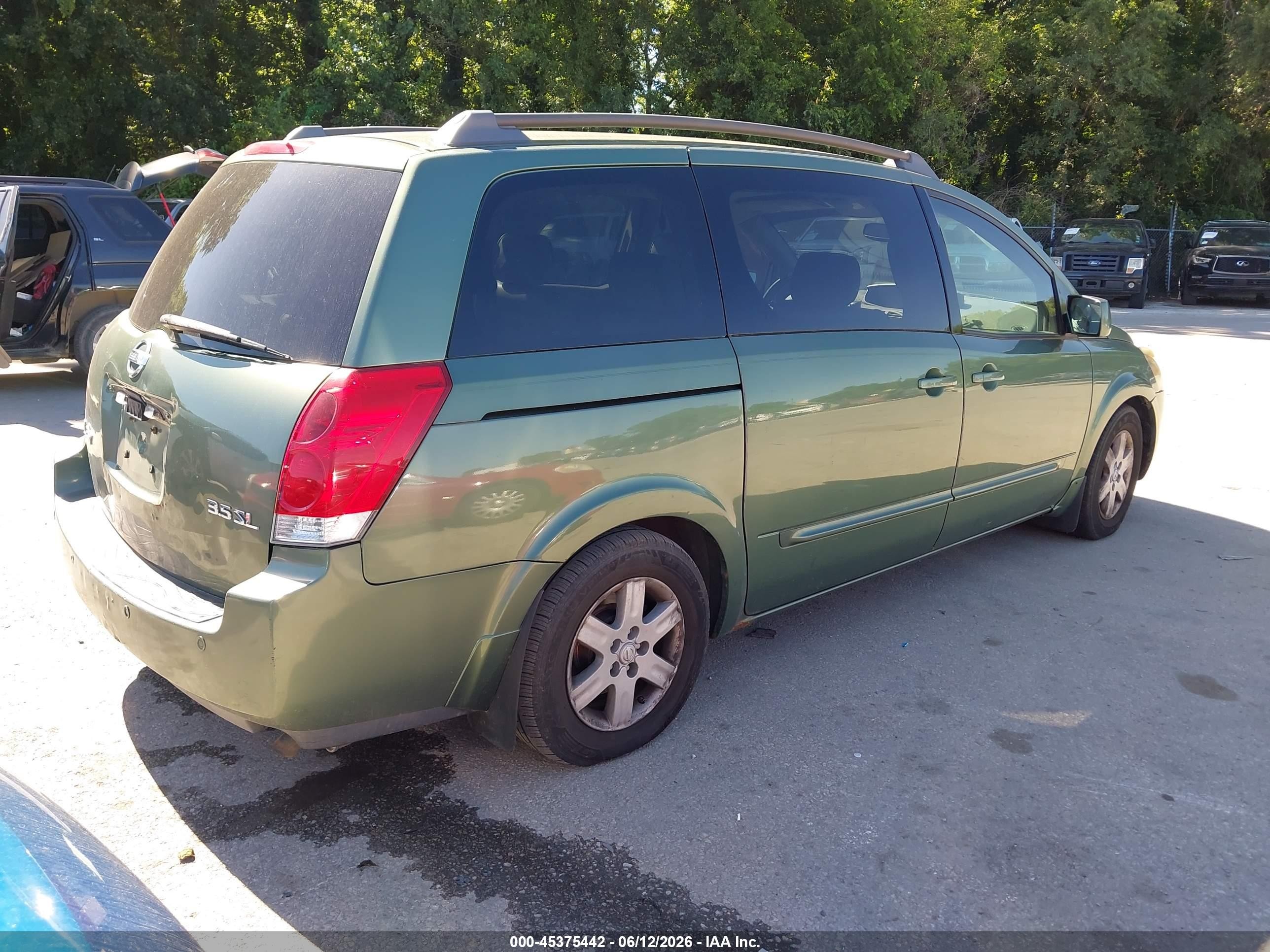 2004 Nissan Quest 3.5 Sl Green vin: 5N1BV28U24N358816