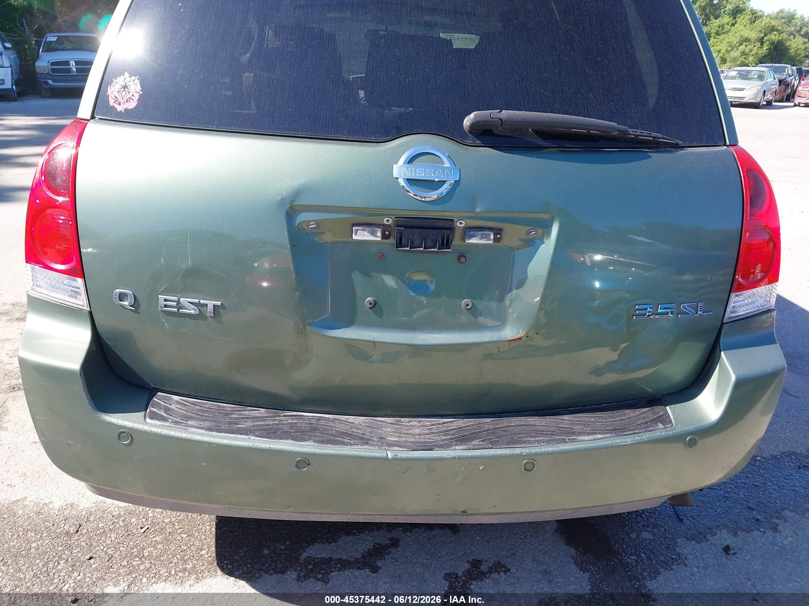 2004 Nissan Quest 3.5 Sl Green vin: 5N1BV28U24N358816