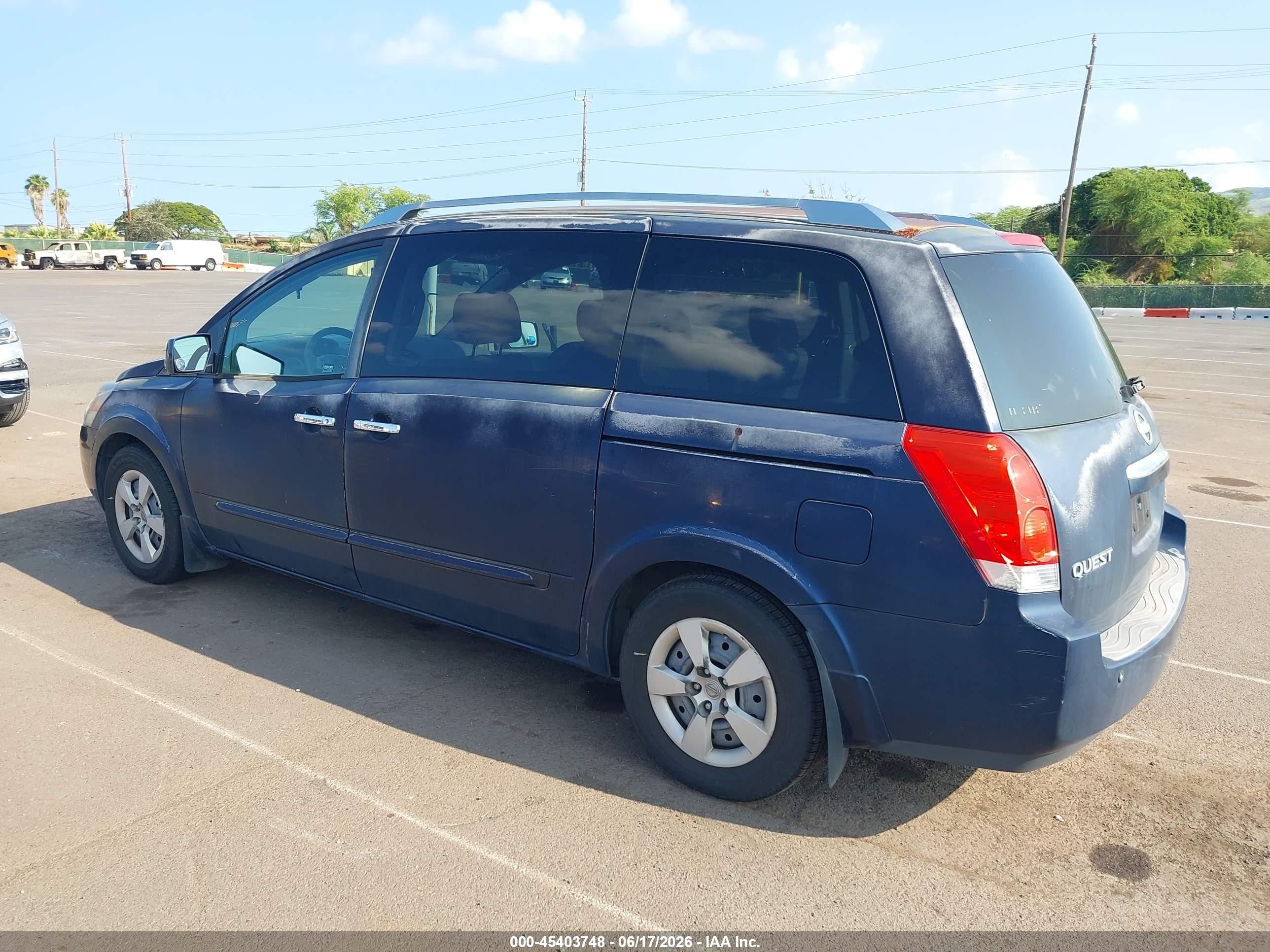 2009 Nissan Quest 3.5 S Blue vin: 5N1BV28U29N107947